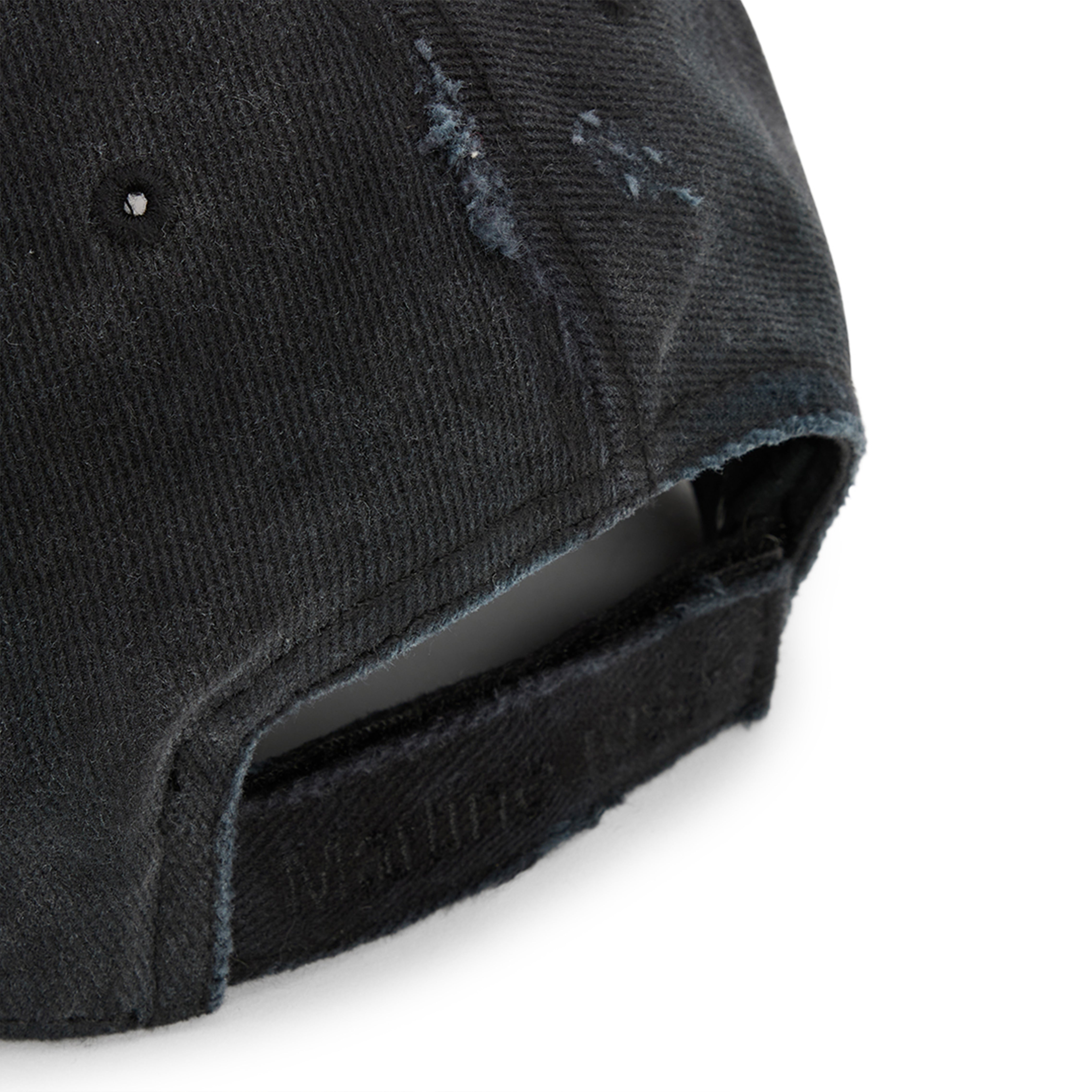 CUT PEAK CAP in WASHED BLACK | Martine Rose