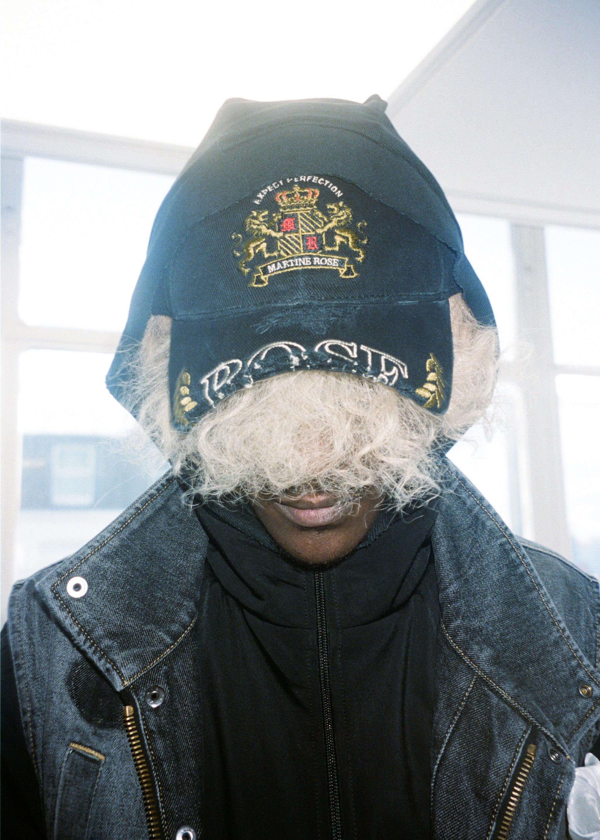 CUT PEAK CAP in WASHED BLACK | Martine Rose