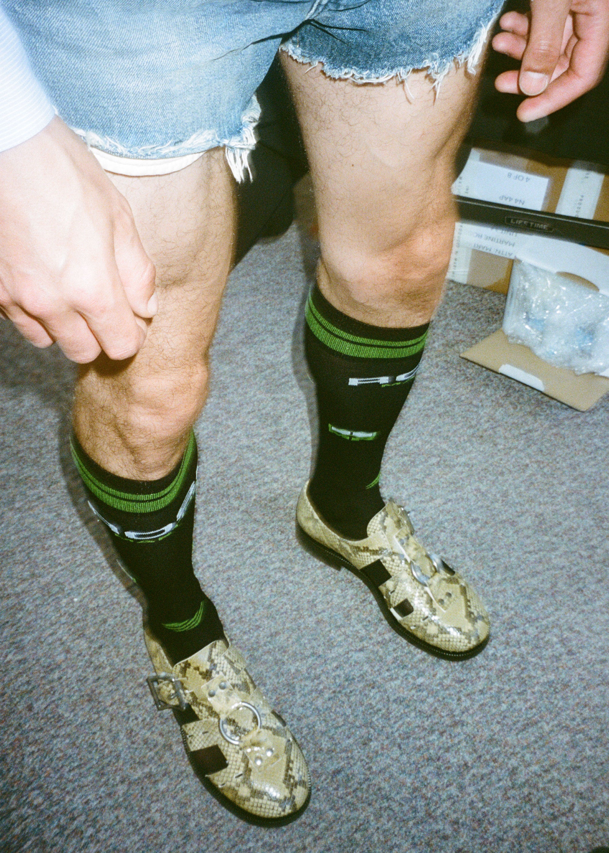SHEER FOOTBALL SOCK in BLACK | Martine Rose