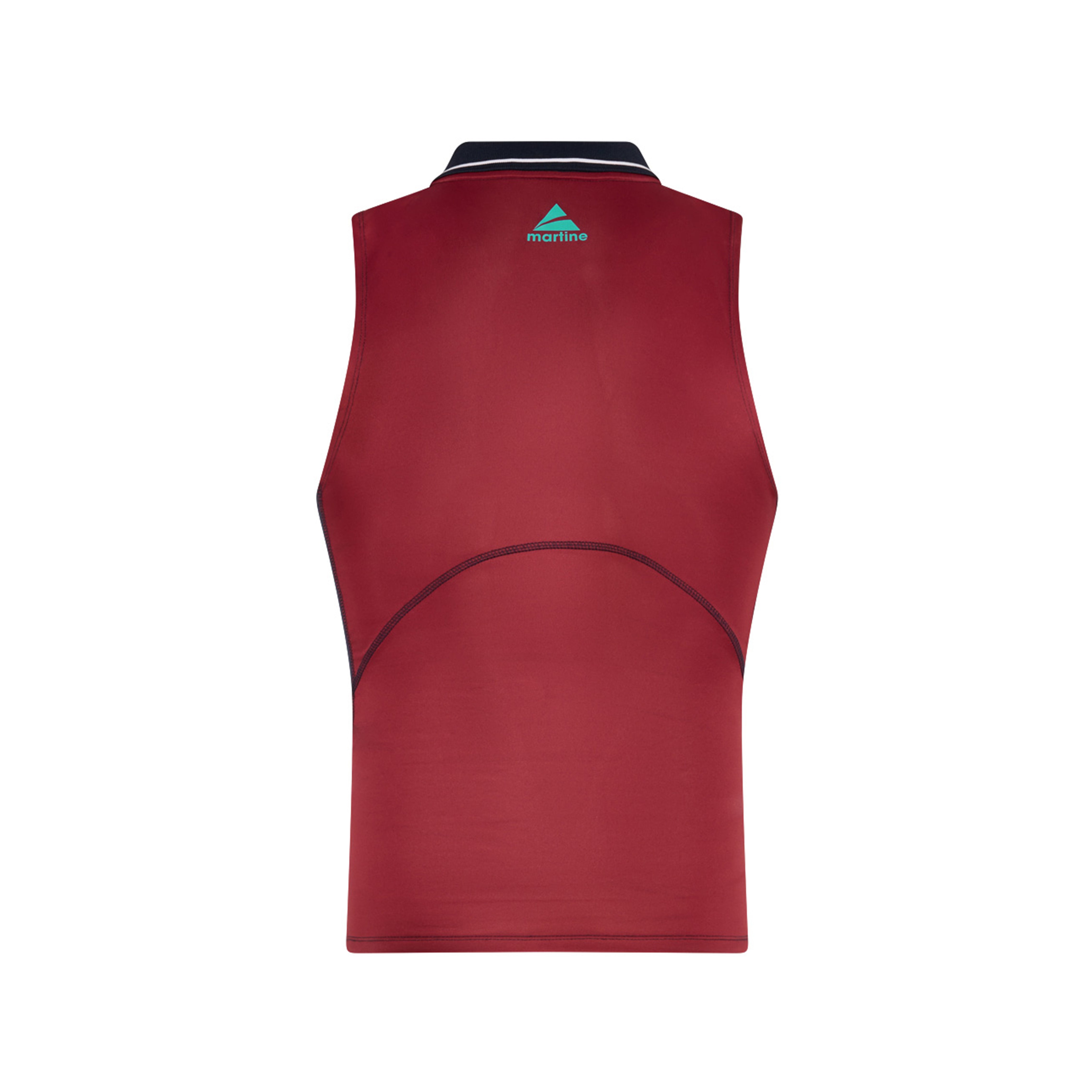 SHRUNKEN STRETCH FOOTBALL VEST in BURGUNDY | Martine Rose