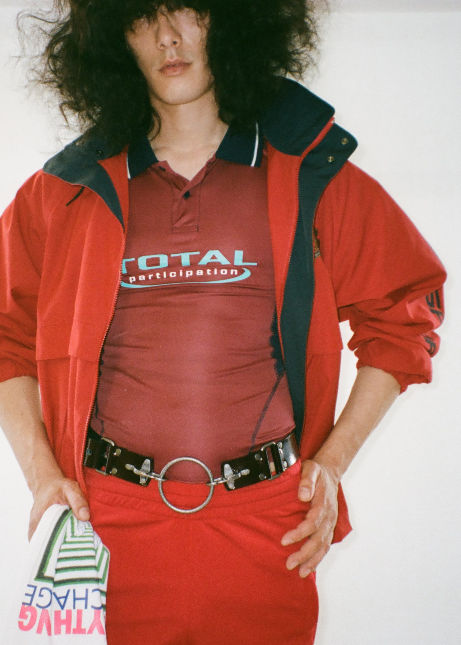SHRUNKEN STRETCH FOOTBALL VEST in BURGUNDY | Martine Rose