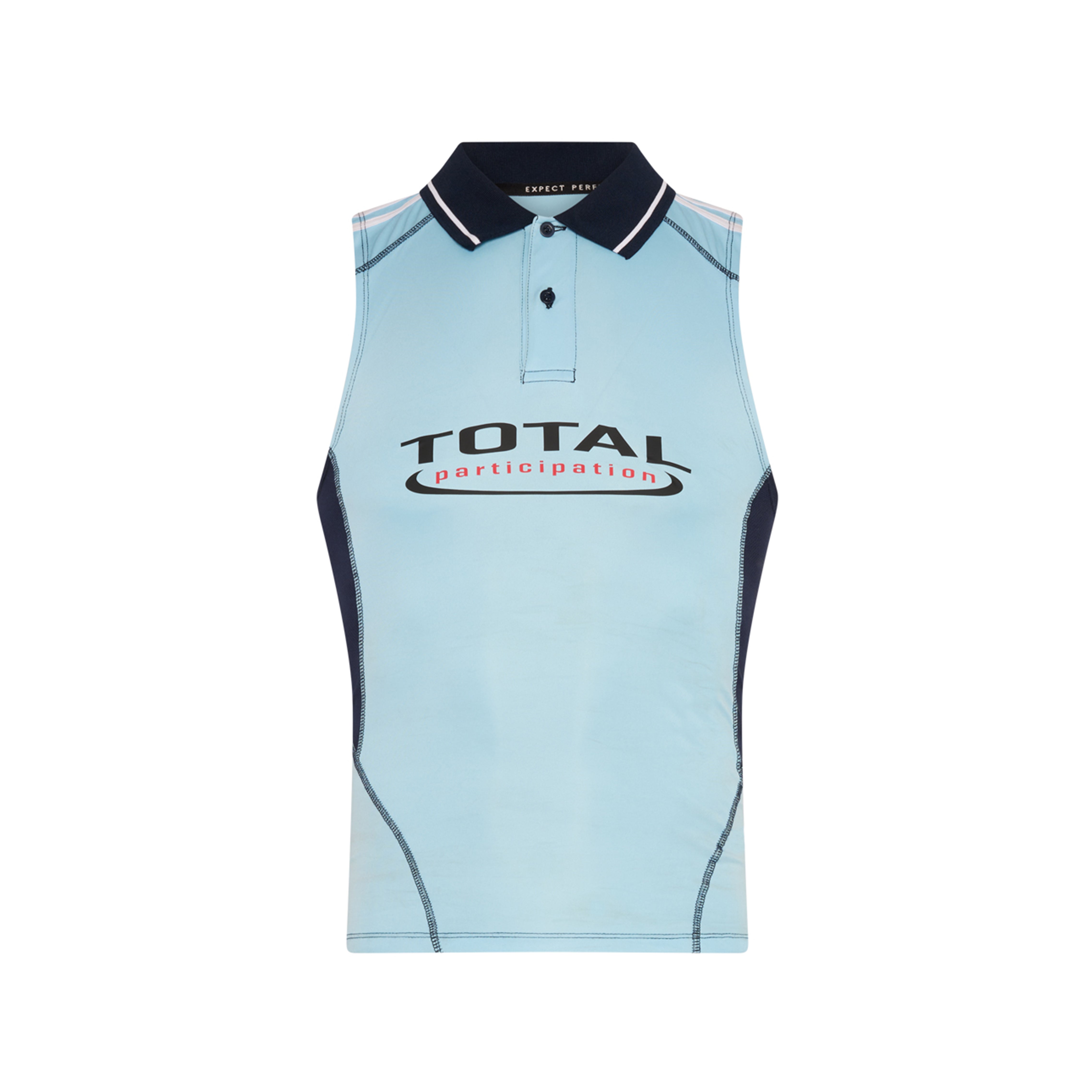 SHRUNKEN STRETCH FOOTBALL VEST in BLUE | Martine Rose