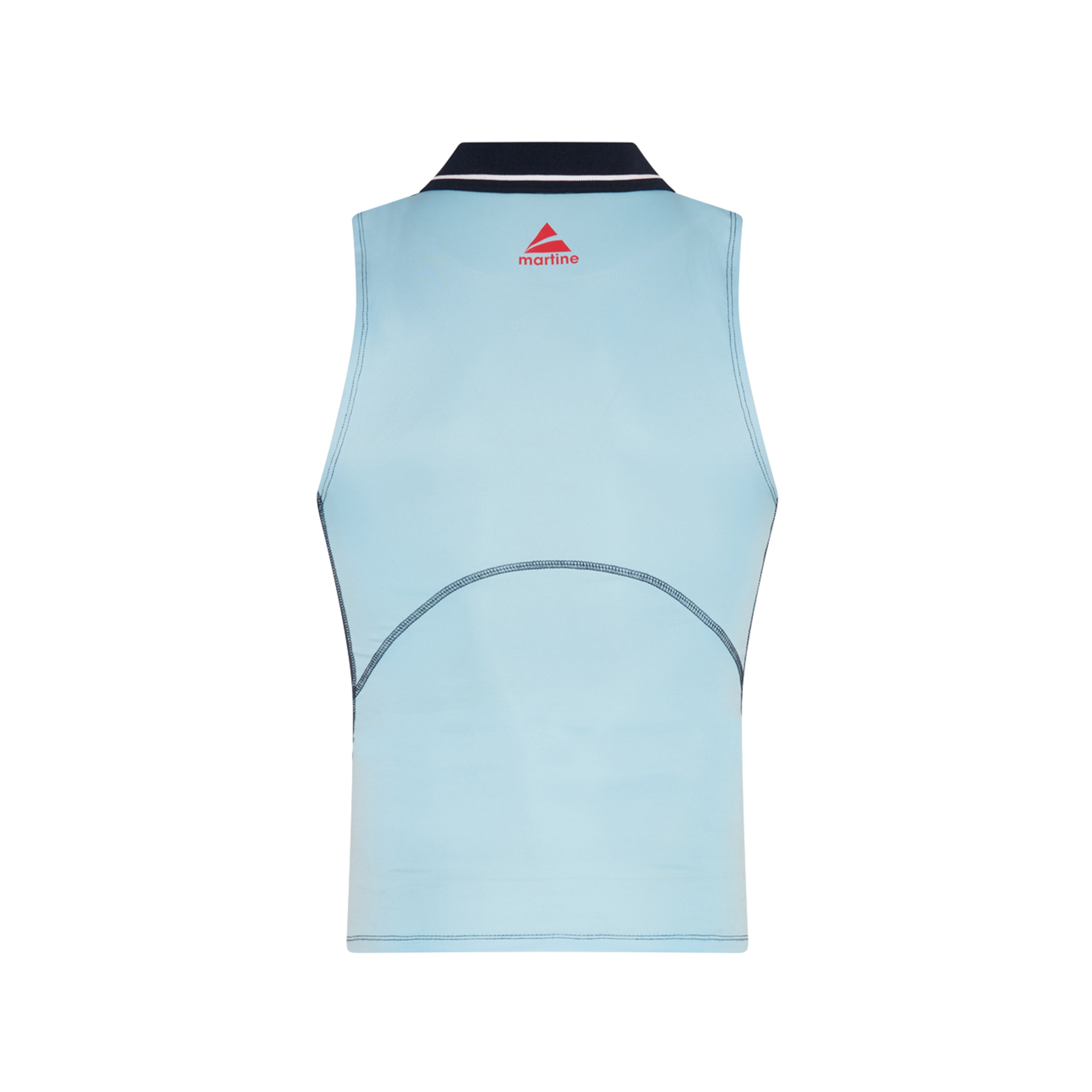 SHRUNKEN STRETCH FOOTBALL VEST in BLUE | Martine Rose