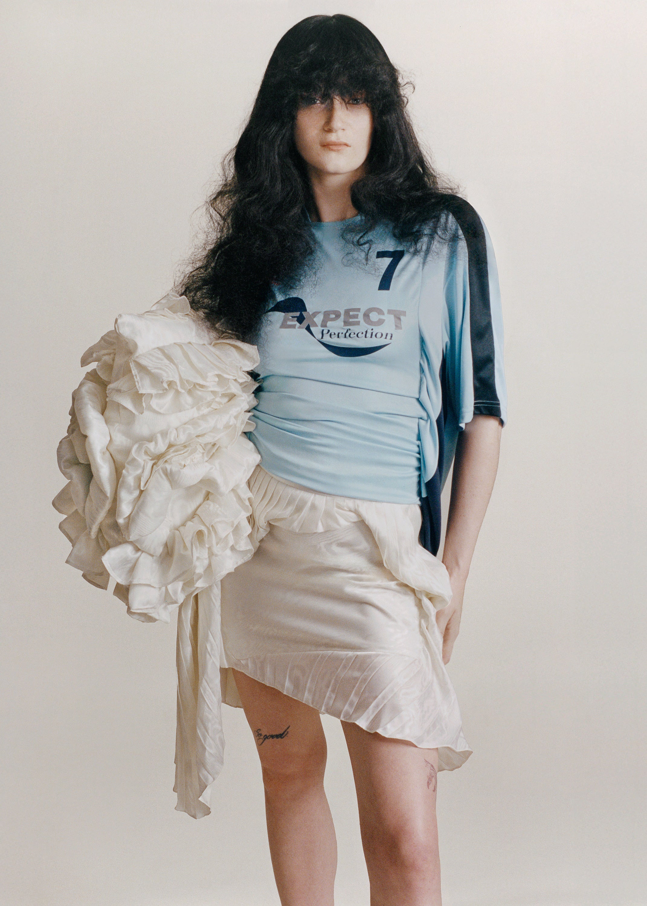 WOMENS HALF STRETCH FOOTBALL TOP in BLUE | Martine Rose