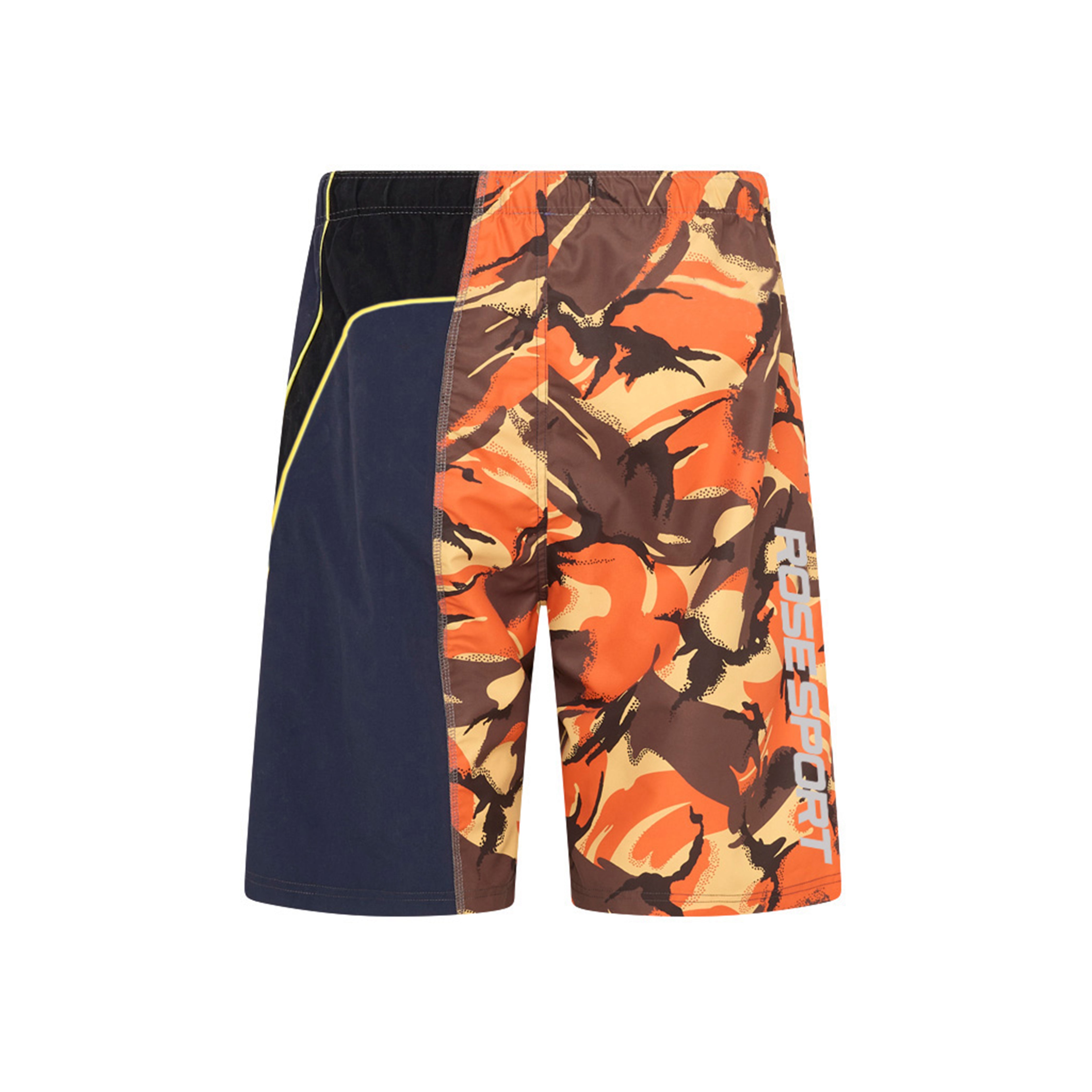 COLLAGE SWIM SHORTS in ORANGE & BLUE CAMO | Martine Rose