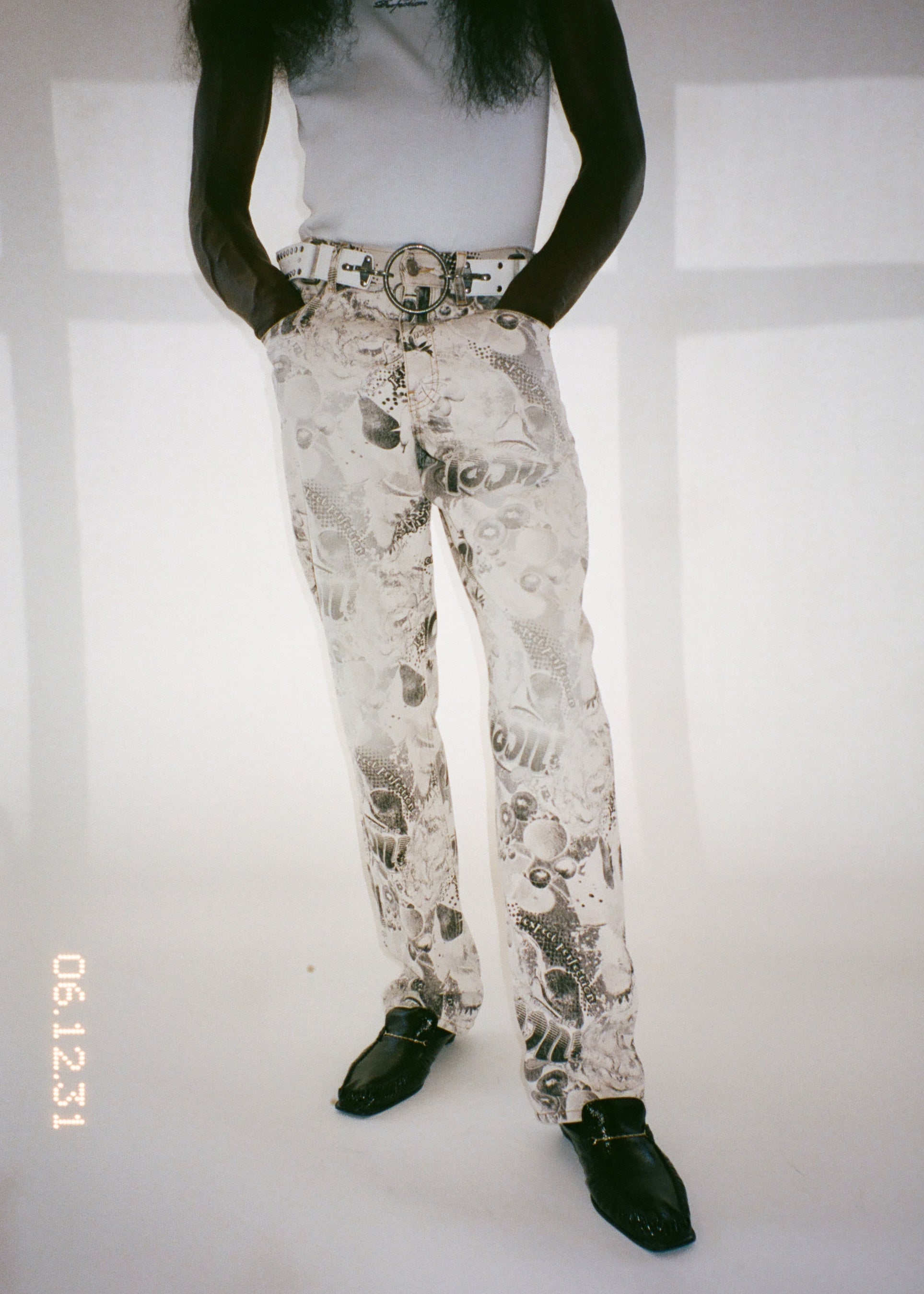 5 POCKET JEAN in BLACK & WHITE FRUITS | Martine Rose