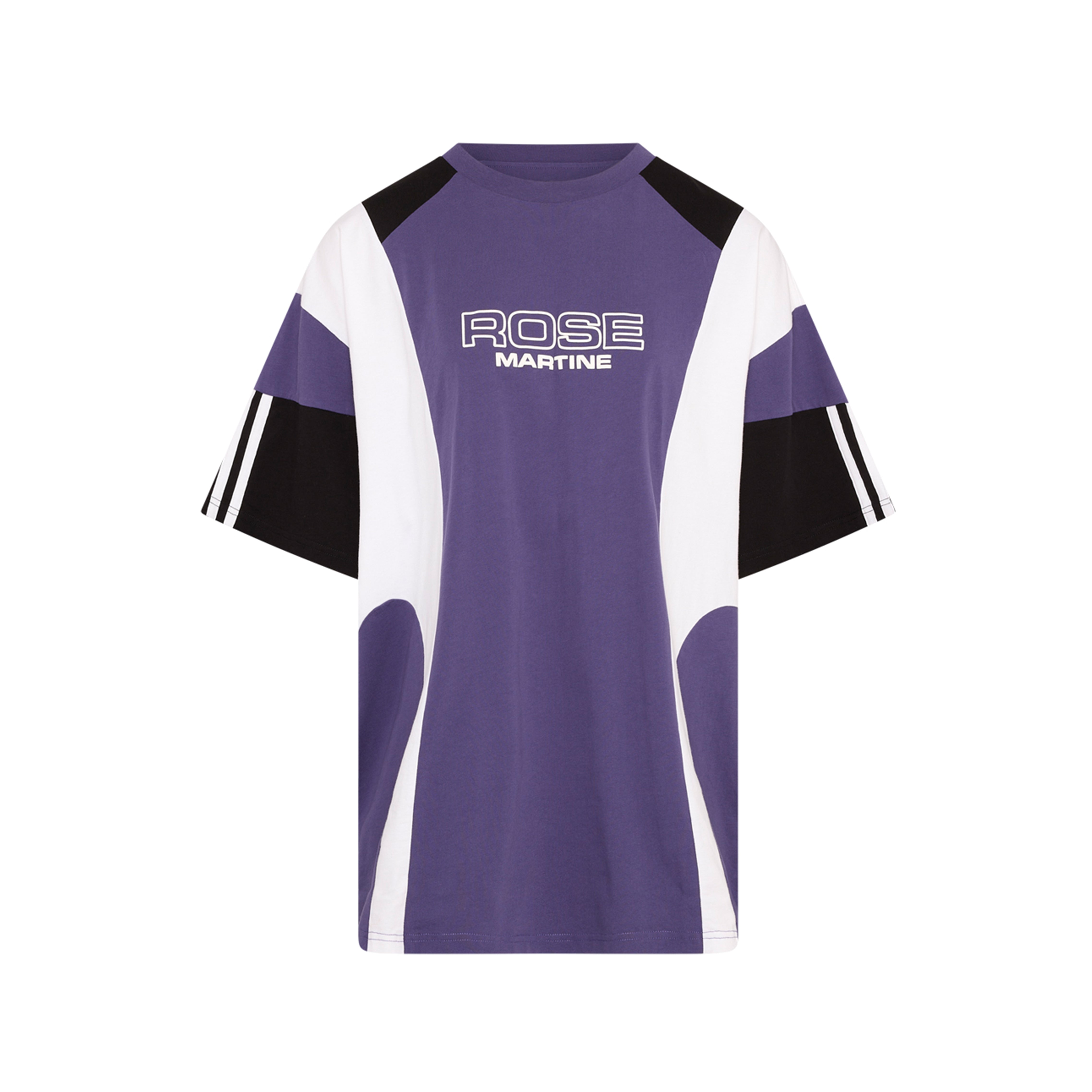 OVERSIZED PANELLED T-SHIRT in PURPLE | Martine Rose