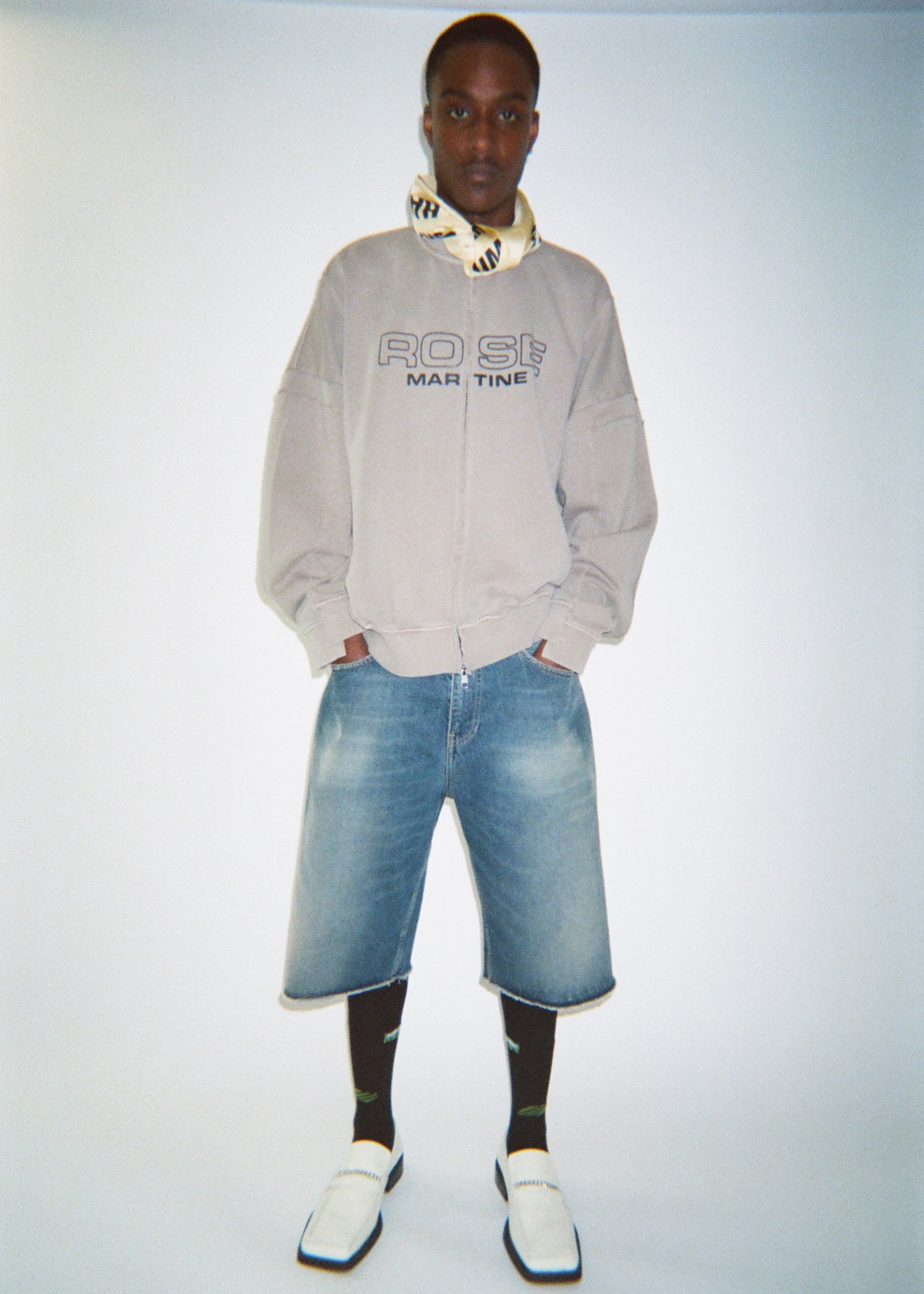 ZIP UP CREW in WASHED SAGE | Martine Rose