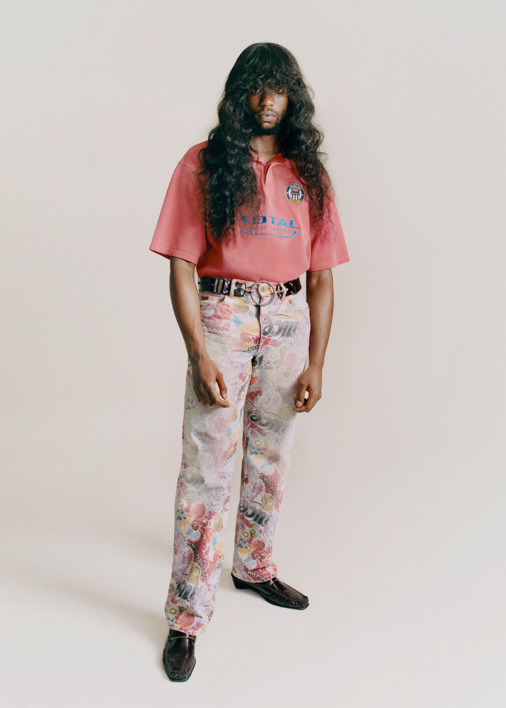 OVERSIZED S/S POLO in WASHED PINK | Martine Rose