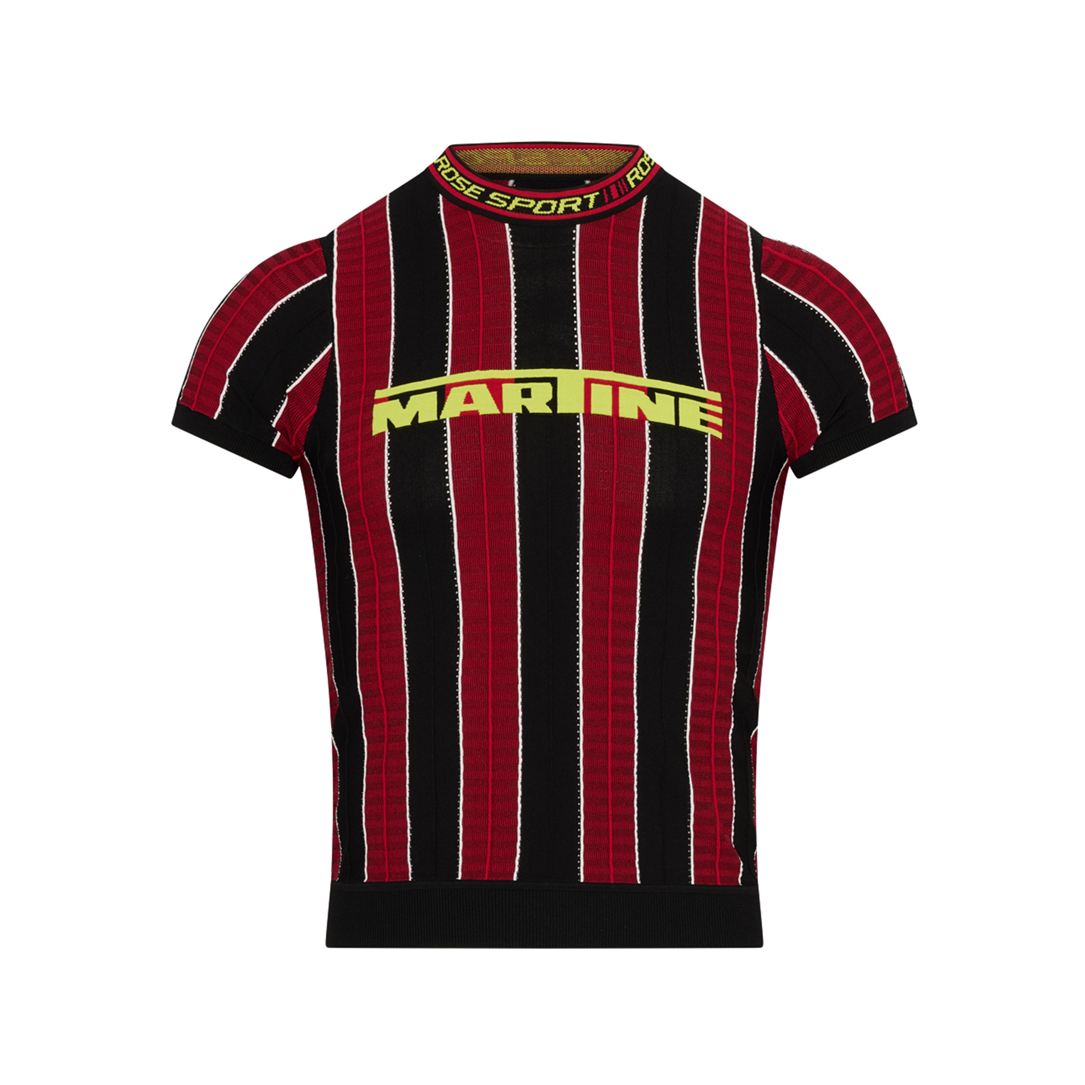 LOGO TIGHT T-SHIRT in RED & BLACK | Martine Rose