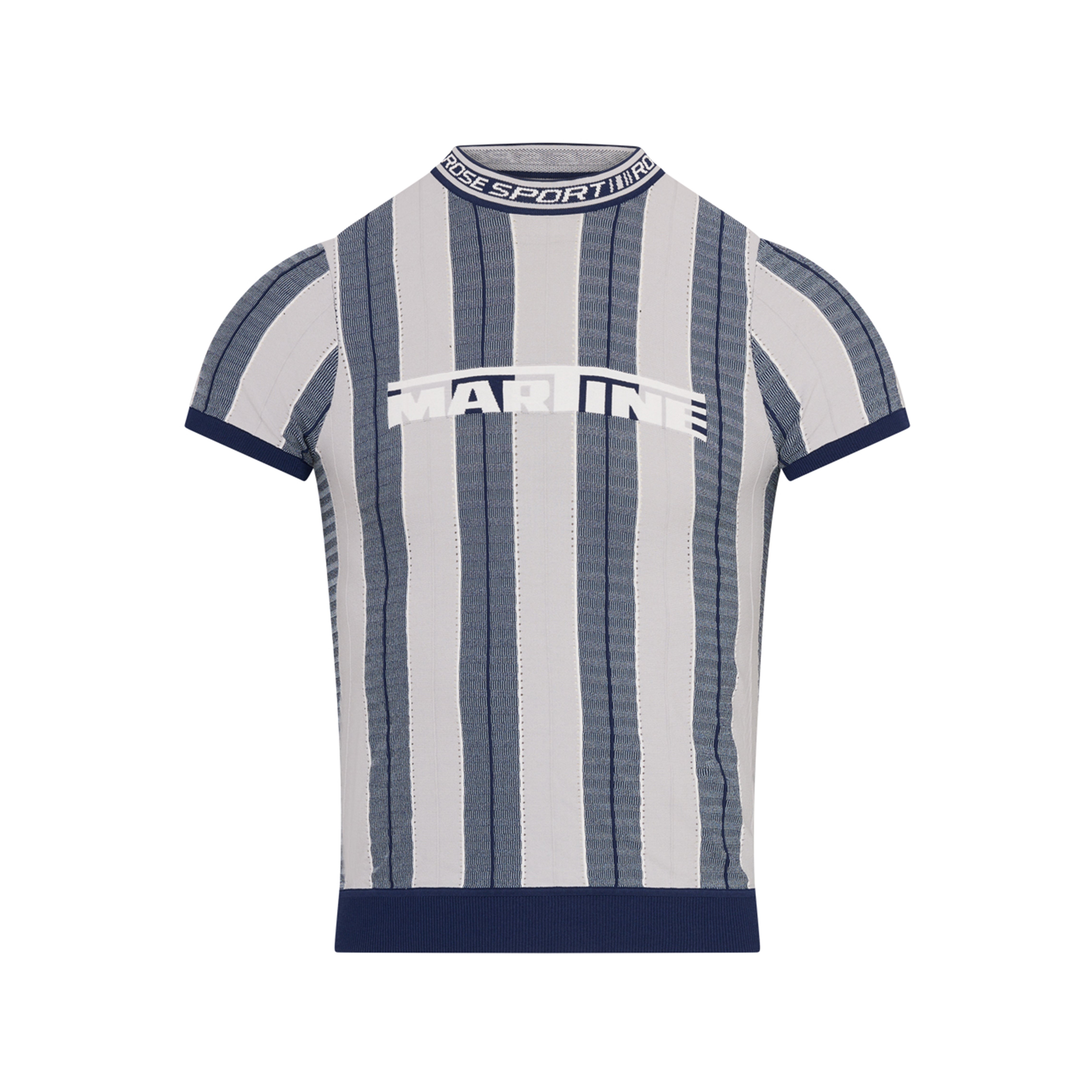 LOGO TIGHT T-SHIRT in BLUE & GREY | Martine Rose