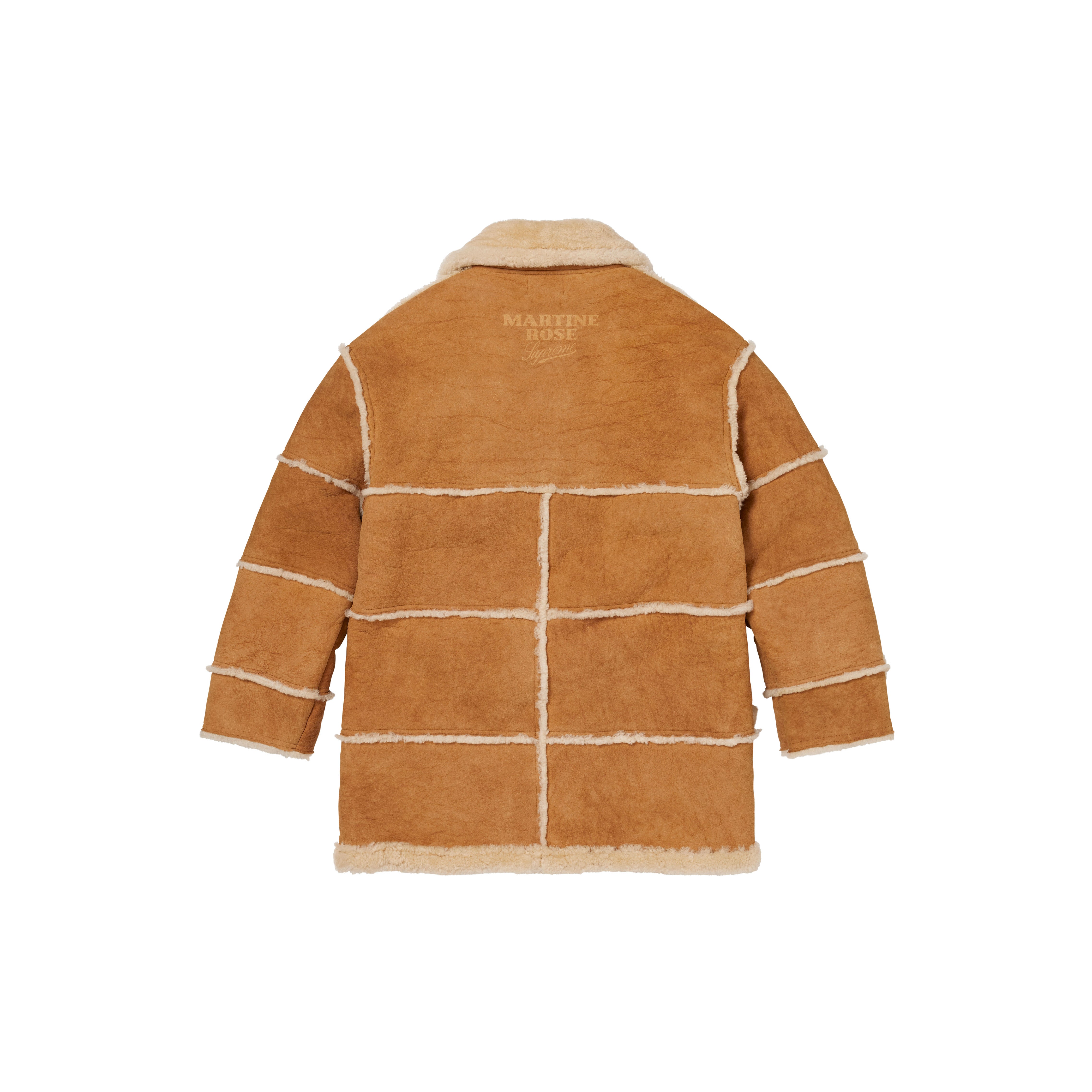 PREORDER SUPREME®/MARTINE ROSE®/JEFF HAMILTON SHEARLING COAT in TAN | Martine Rose