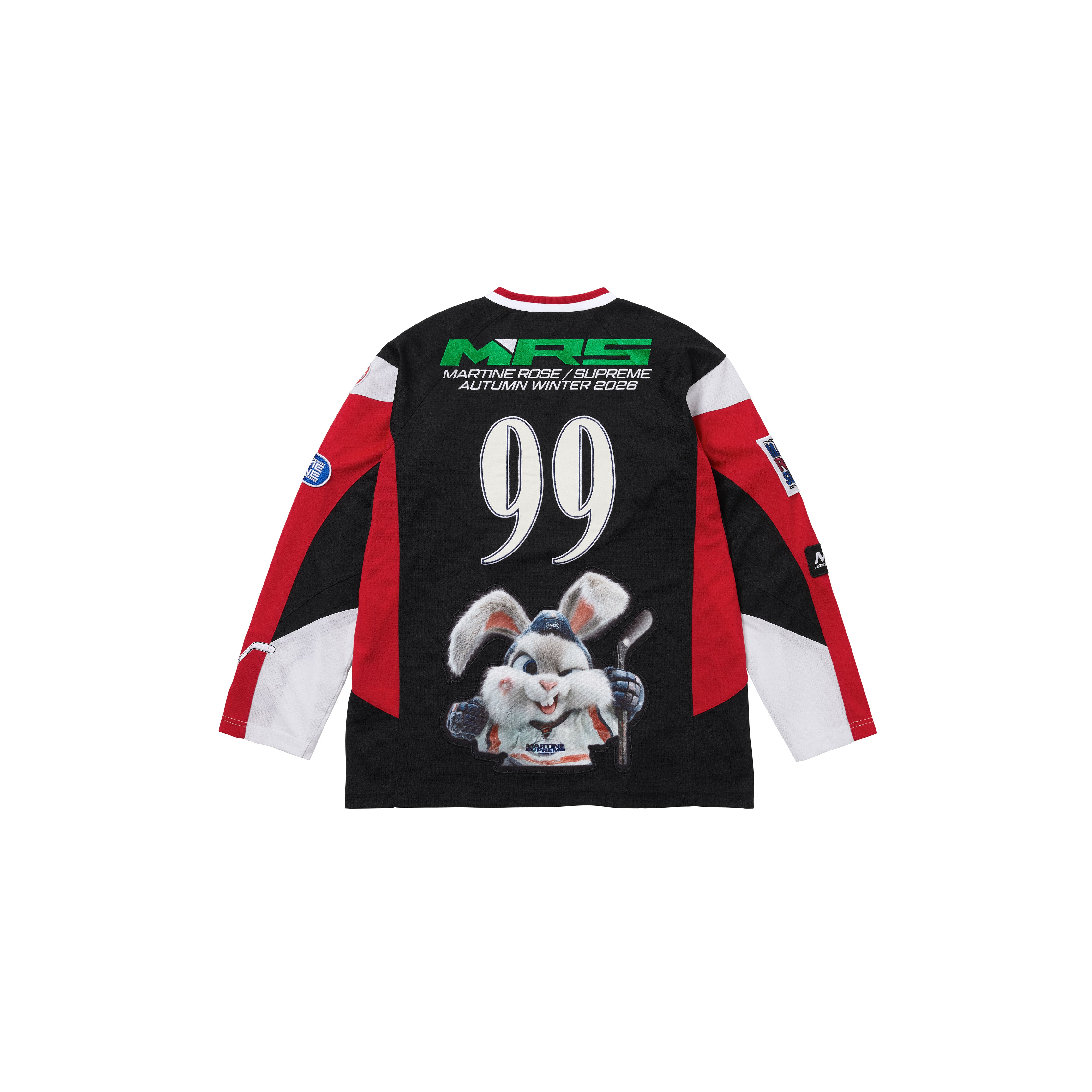 PREORDER SUPREME®/MARTINE ROSE® HOCKEY JERSEY in BLACK | Martine Rose