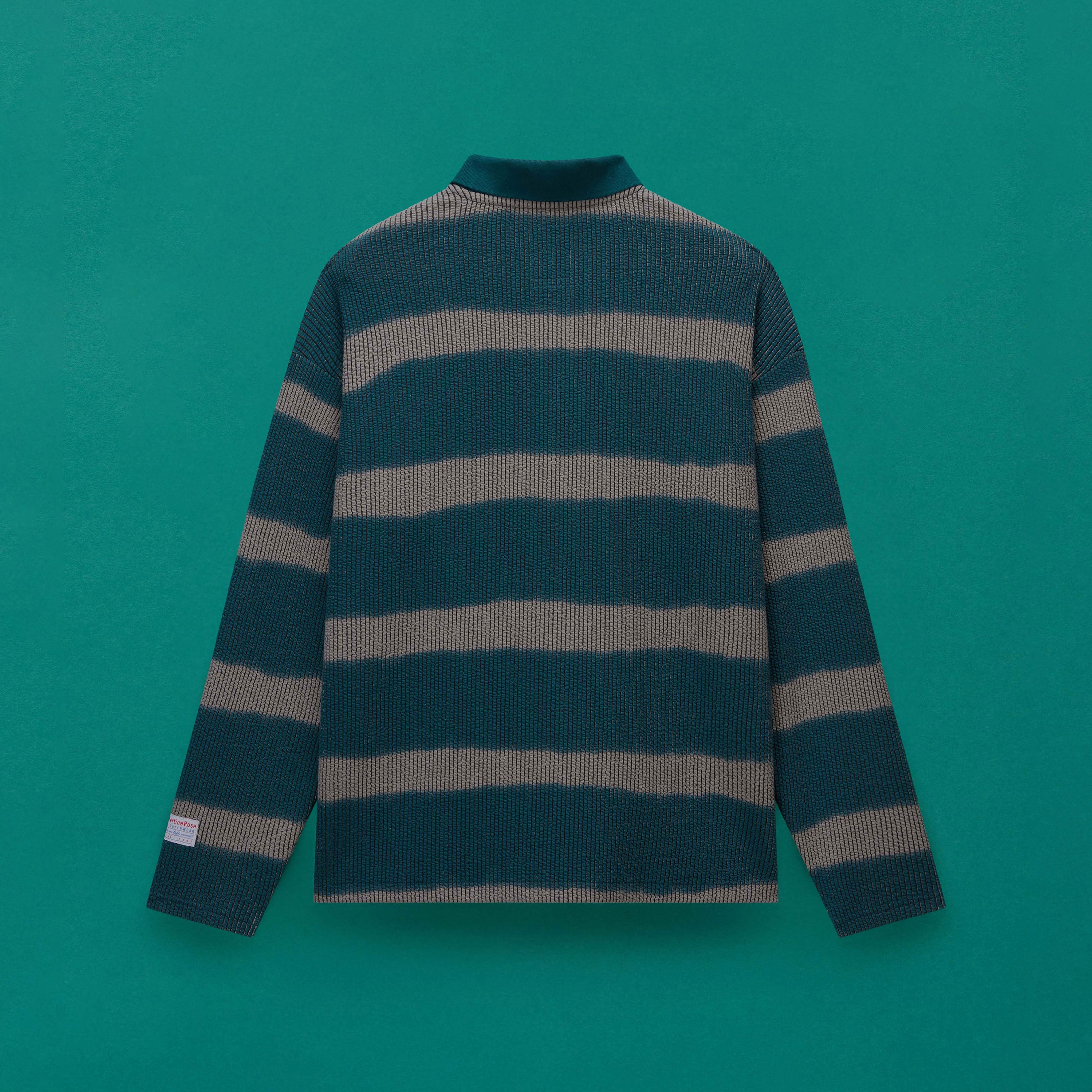 LION LONG SLEEVE POLO SHIRT in STRIPE | Martine Rose