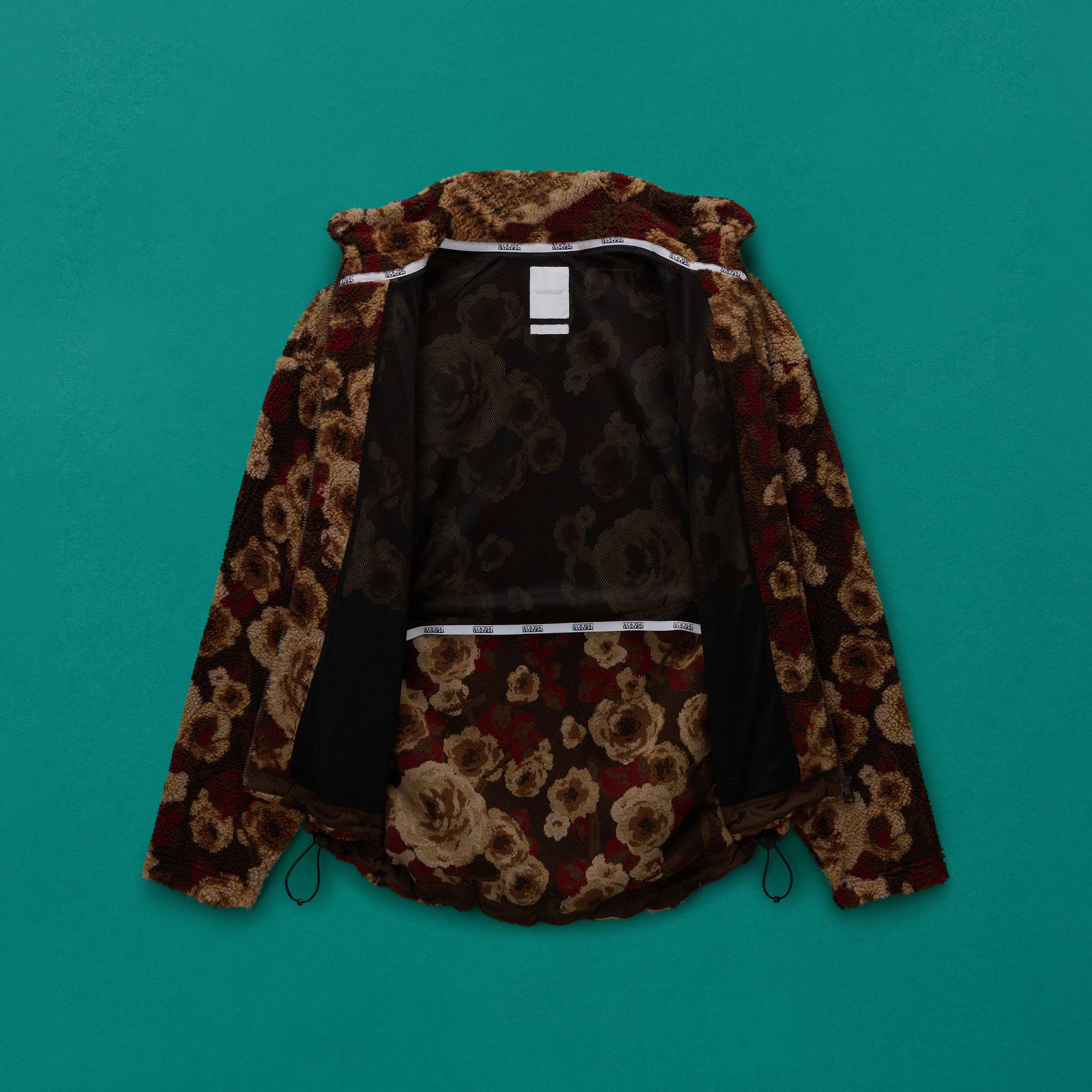 EMIN JACQUARD FULL ZIP FLEECE in BROWN FLORAL | Martine Rose