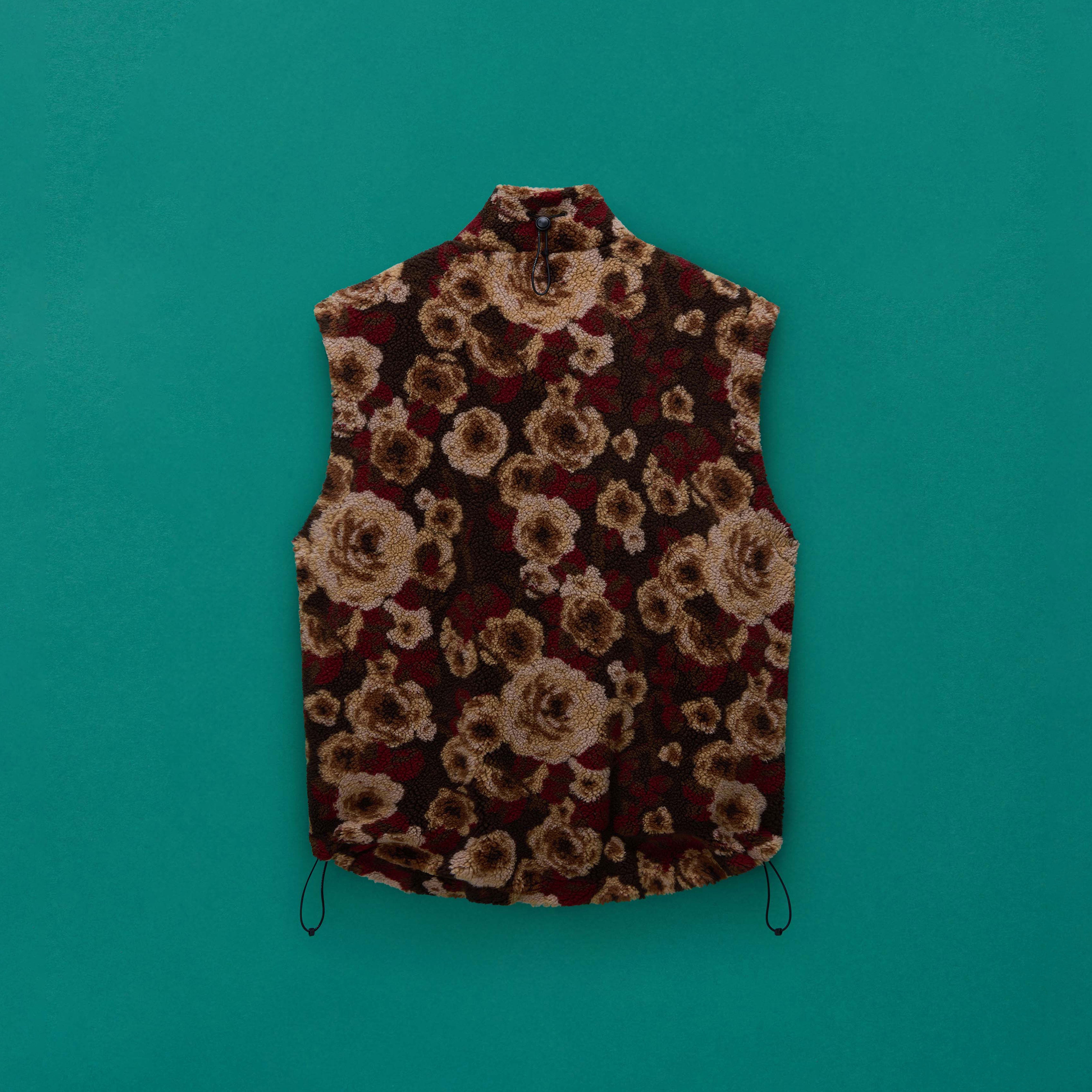 EMIN JACQUARD FLEECE VEST in BROWN FLORAL | Martine Rose