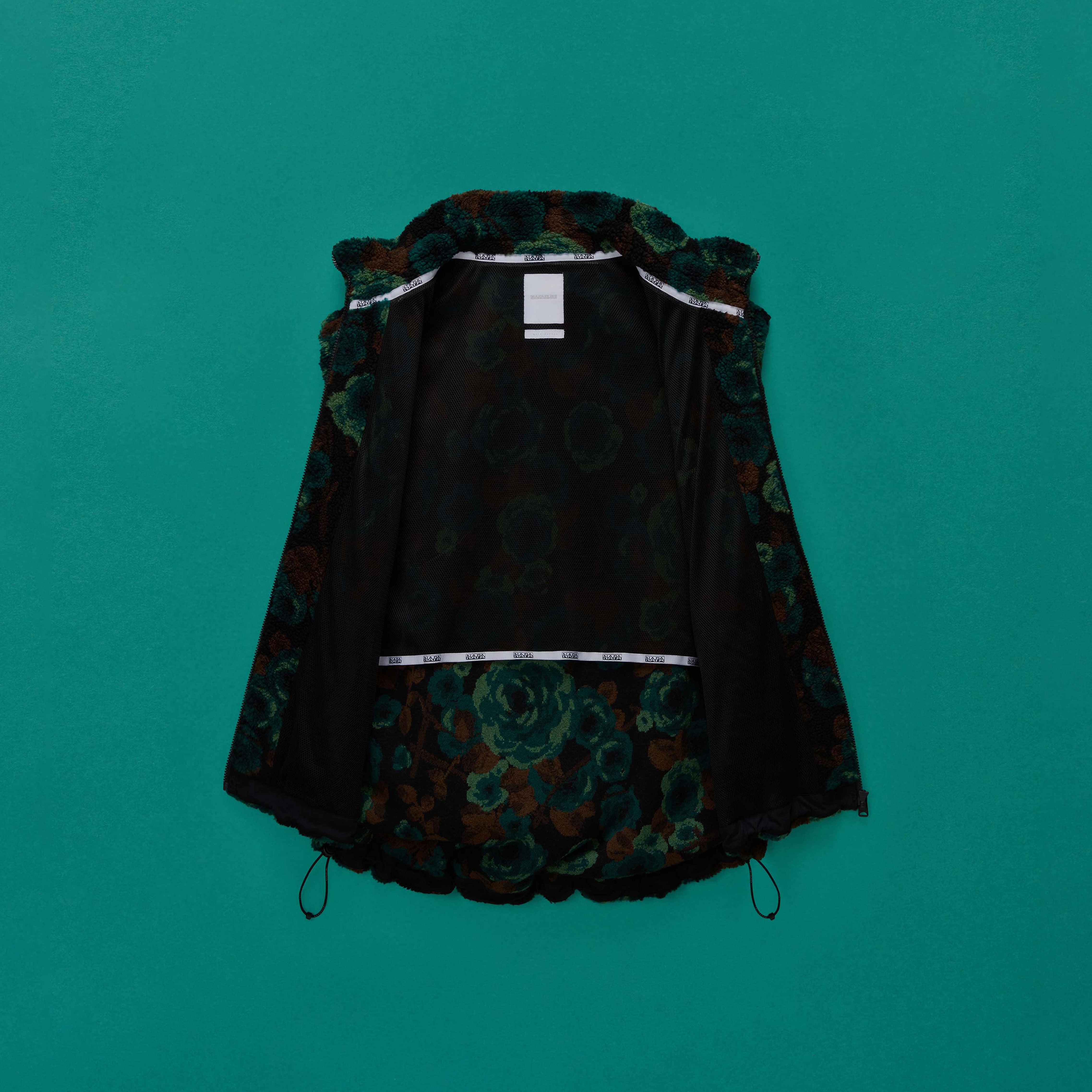 EMIN JACQUARD FLEECE VEST in TEAL FLORAL | Martine Rose