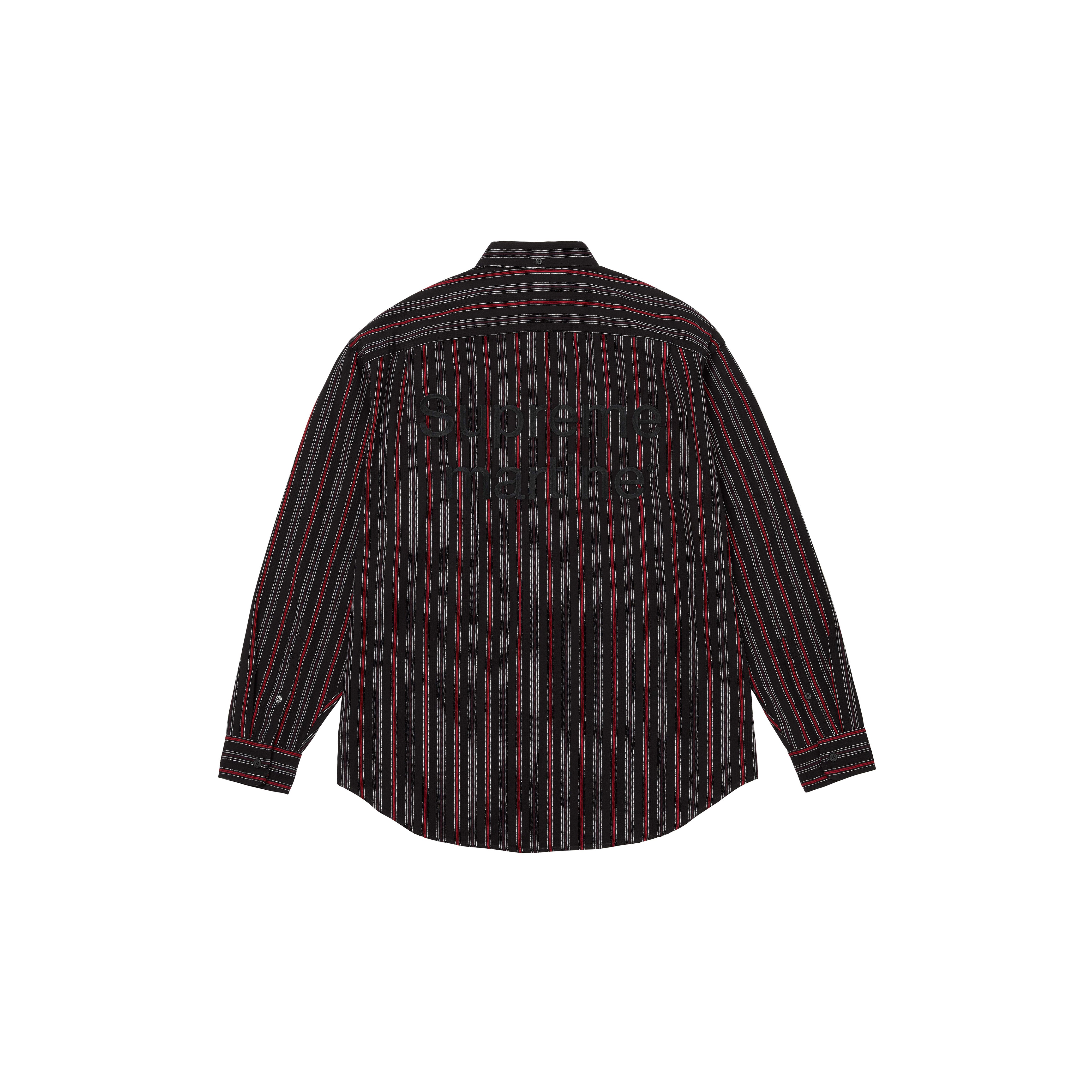 SUPREME®/MARTINE ROSE® METALLIC STRIPE SHIRT in BLACK | Martine Rose
