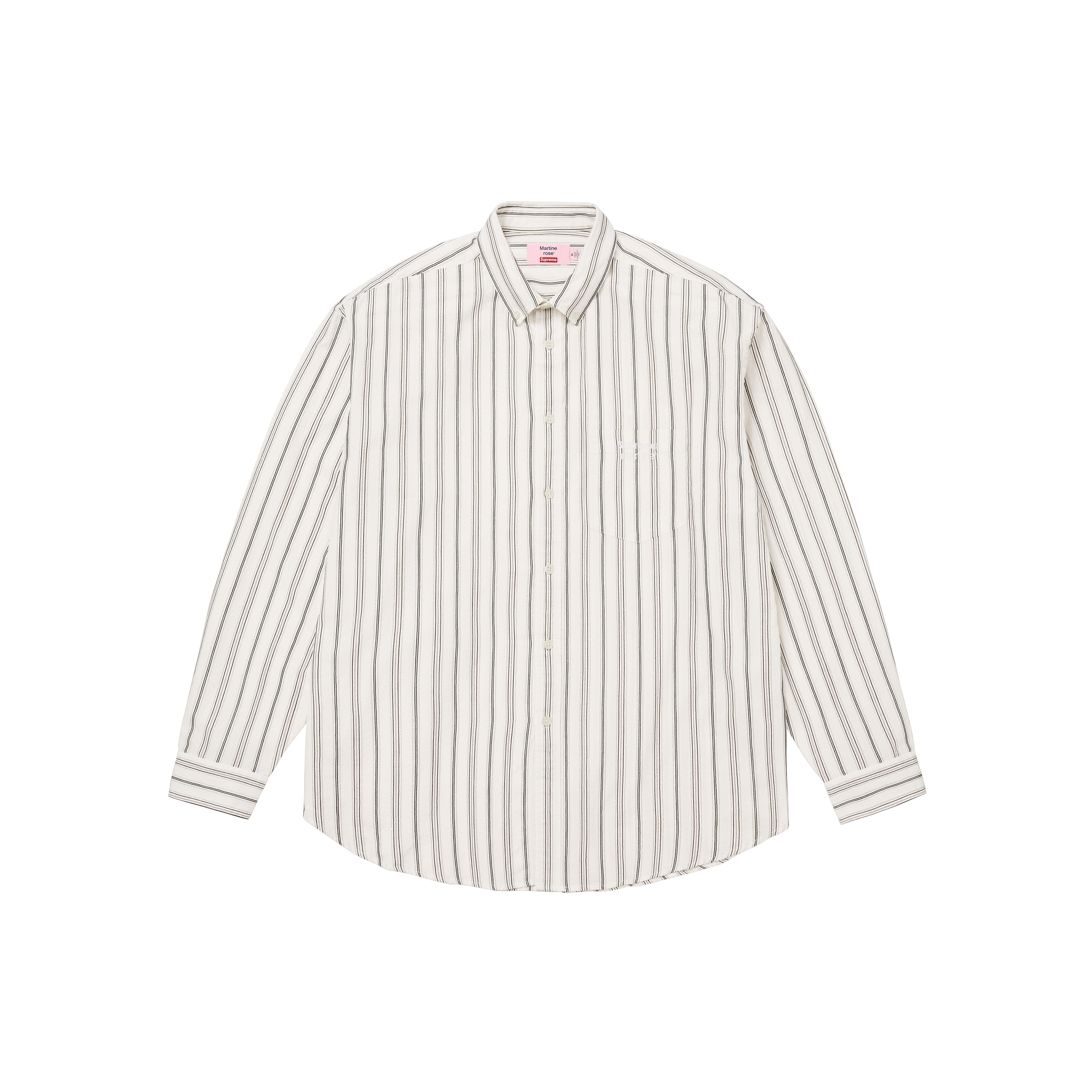 SUPREME®/MARTINE ROSE® METALLIC STRIPE SHIRT in WHITE | Martine Rose