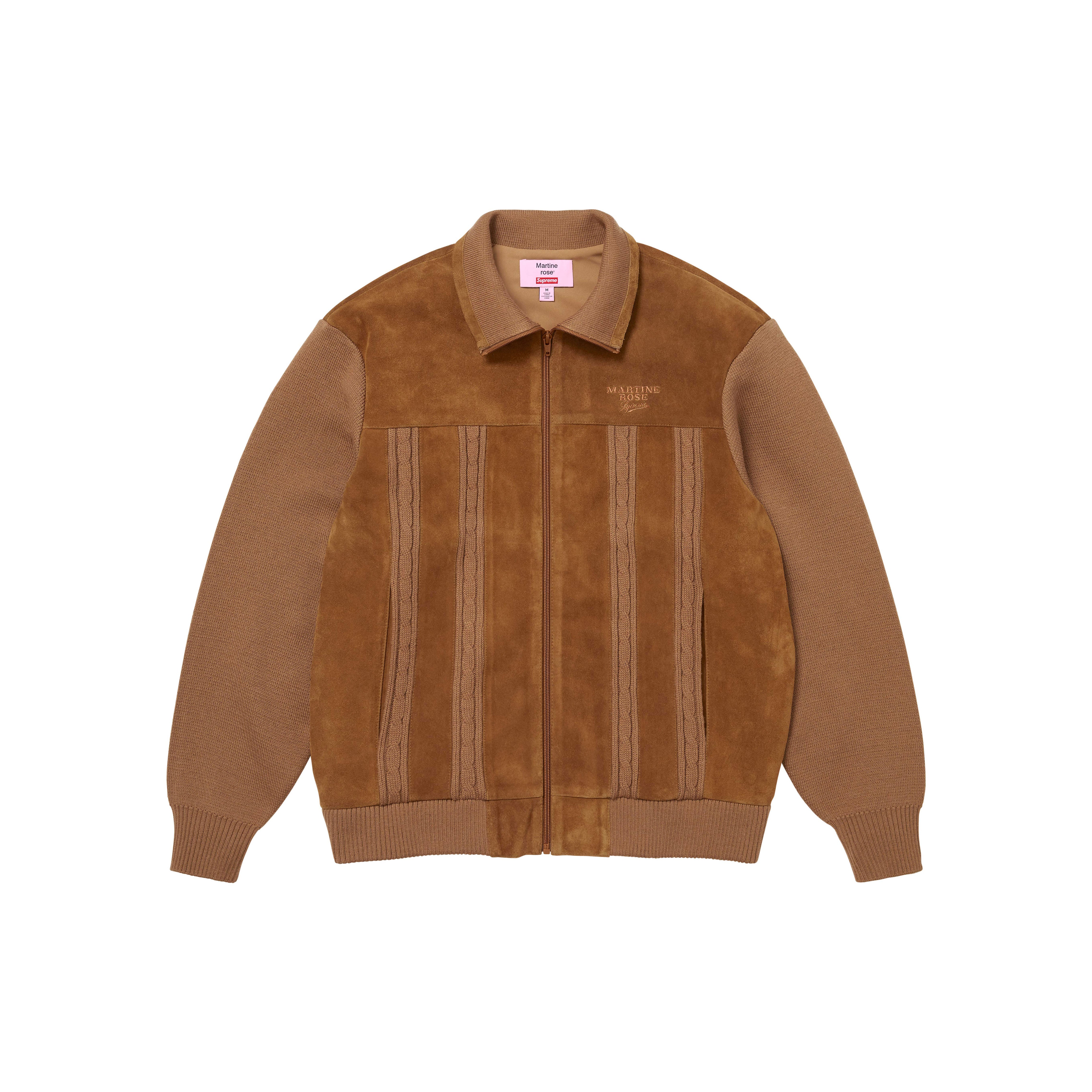 SUPREME®/MARTINE ROSE® SUEDE ZIP UP CARDIGAN in TAN | Martine Rose