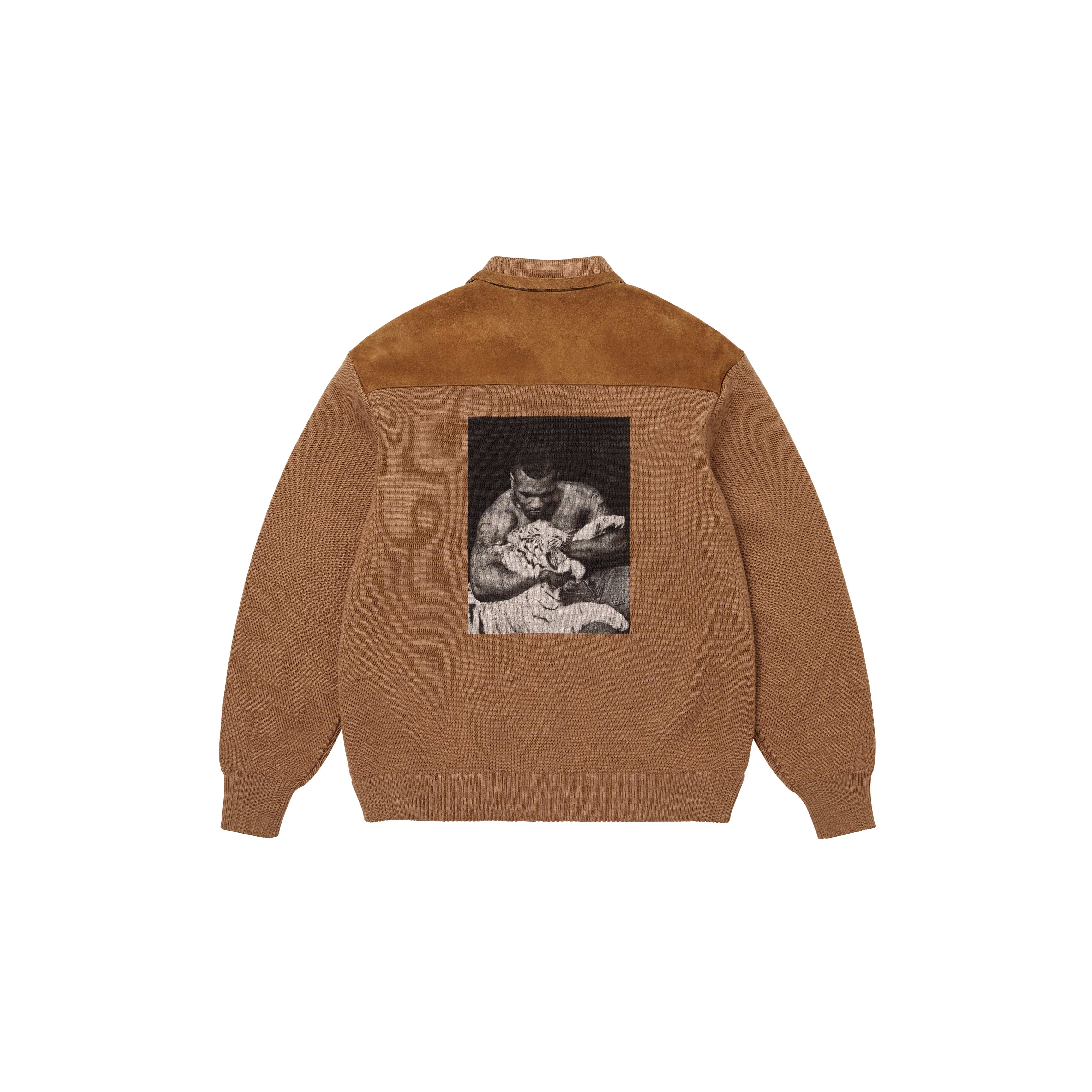 SUPREME®/MARTINE ROSE® SUEDE ZIP UP CARDIGAN in TAN | Martine Rose