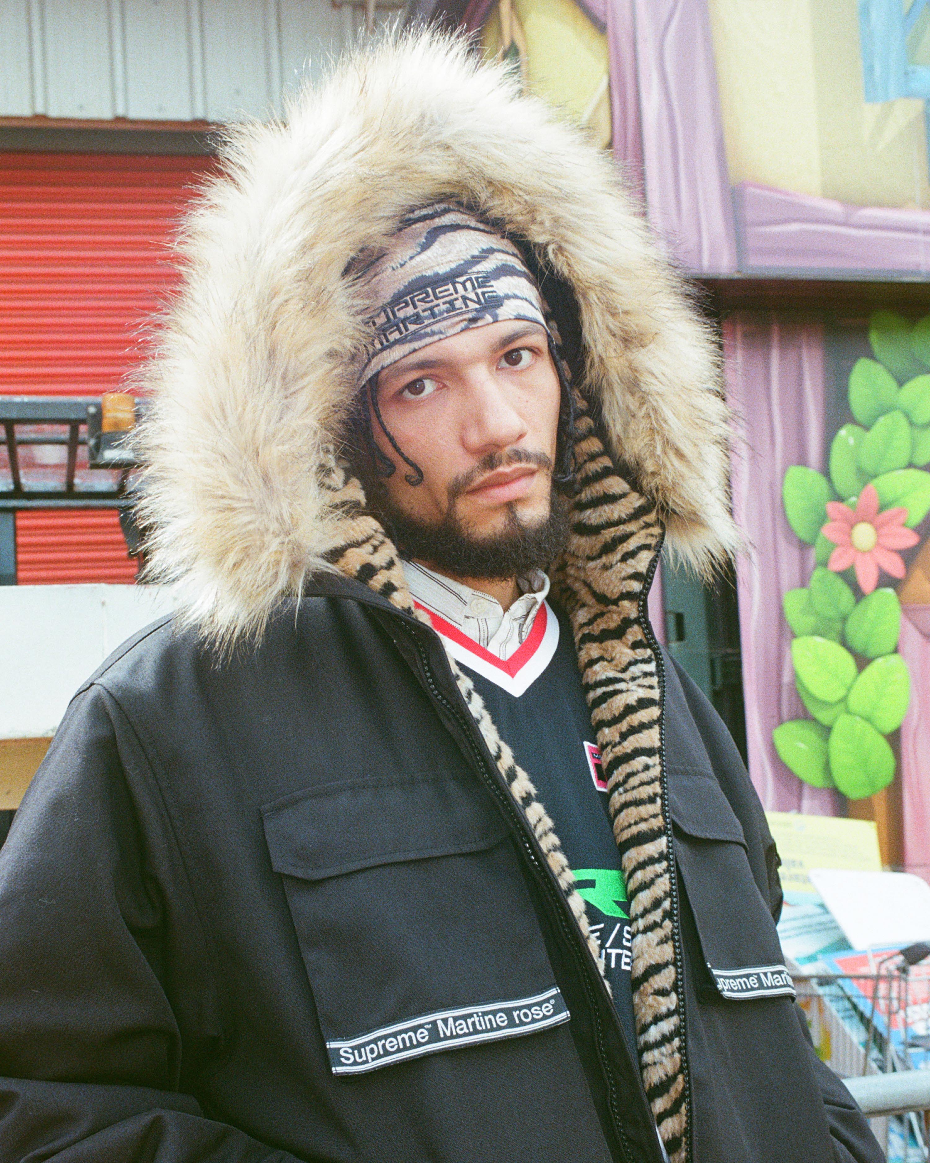 PREORDER SUPREME®/MARTINE ROSE® LINED CORDURA® HOODED JACKET in BLACK | Martine Rose