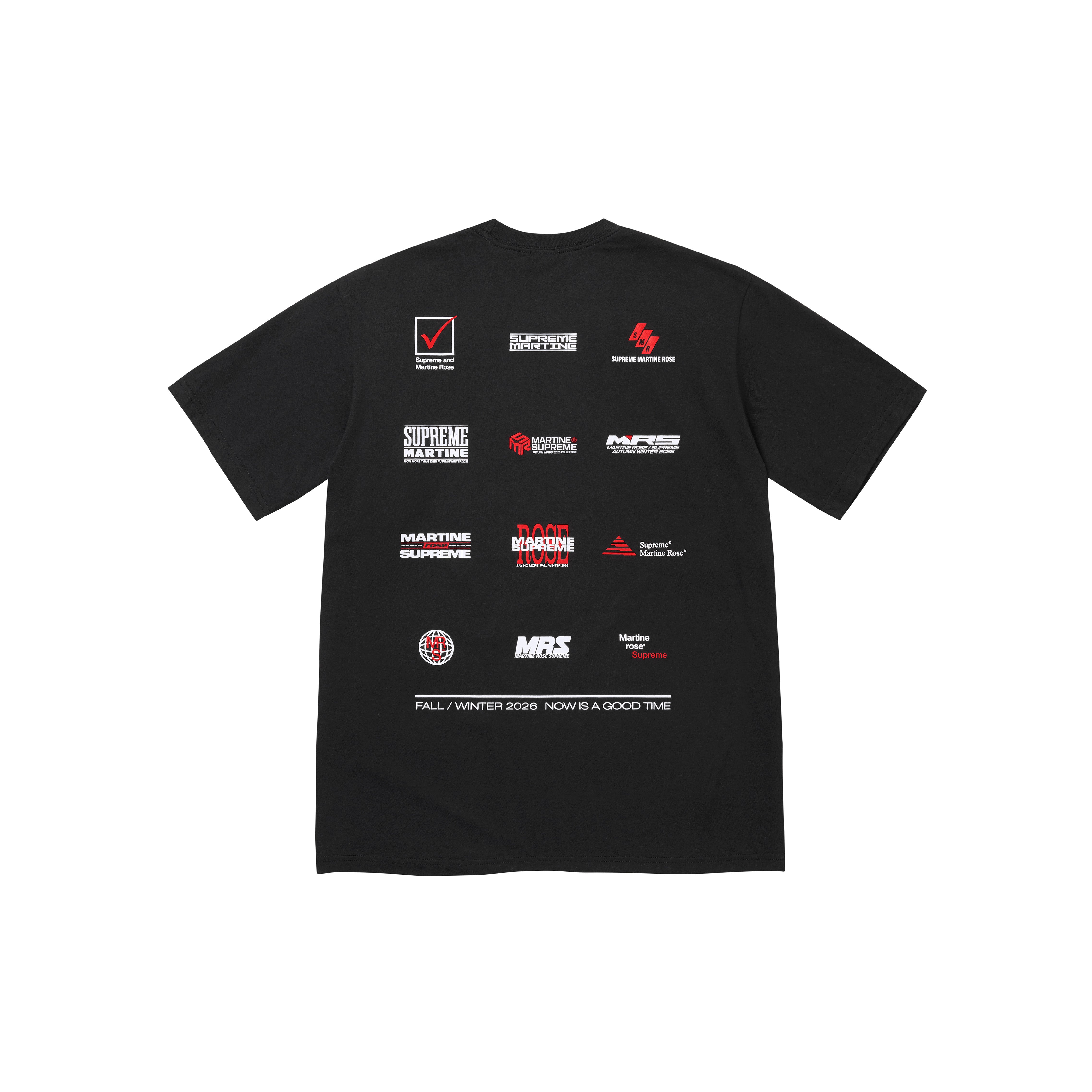 SUPREME®/MARTINE ROSE® NOW TEE in BLACK | Martine Rose