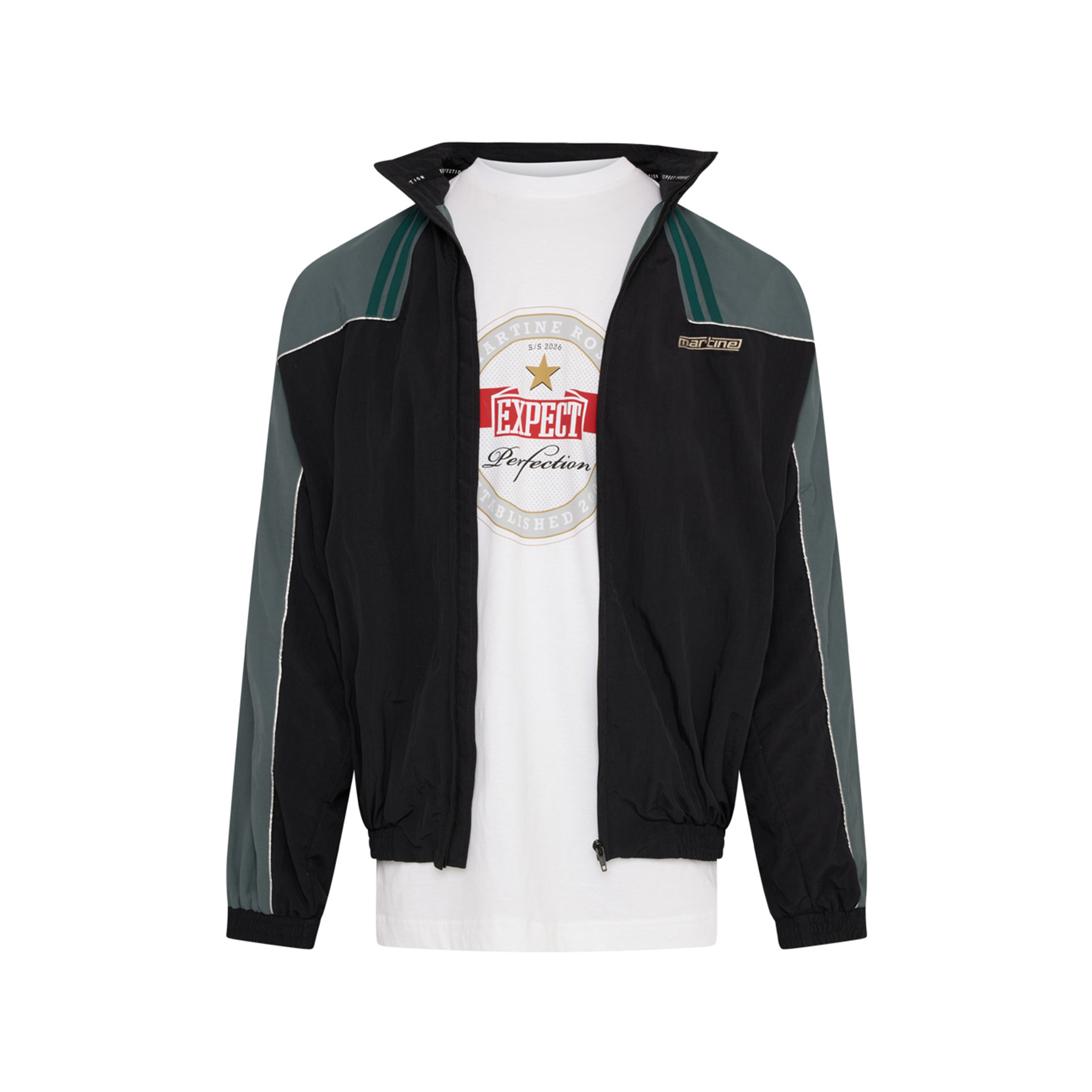 T-LINING TRACK JACKET in BLACK & TEAL - Outerwear | Martine Rose