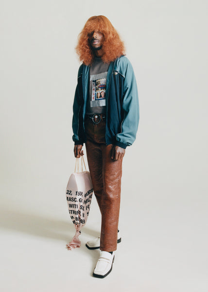 Martine Rose t-lining track jacket in black and teal