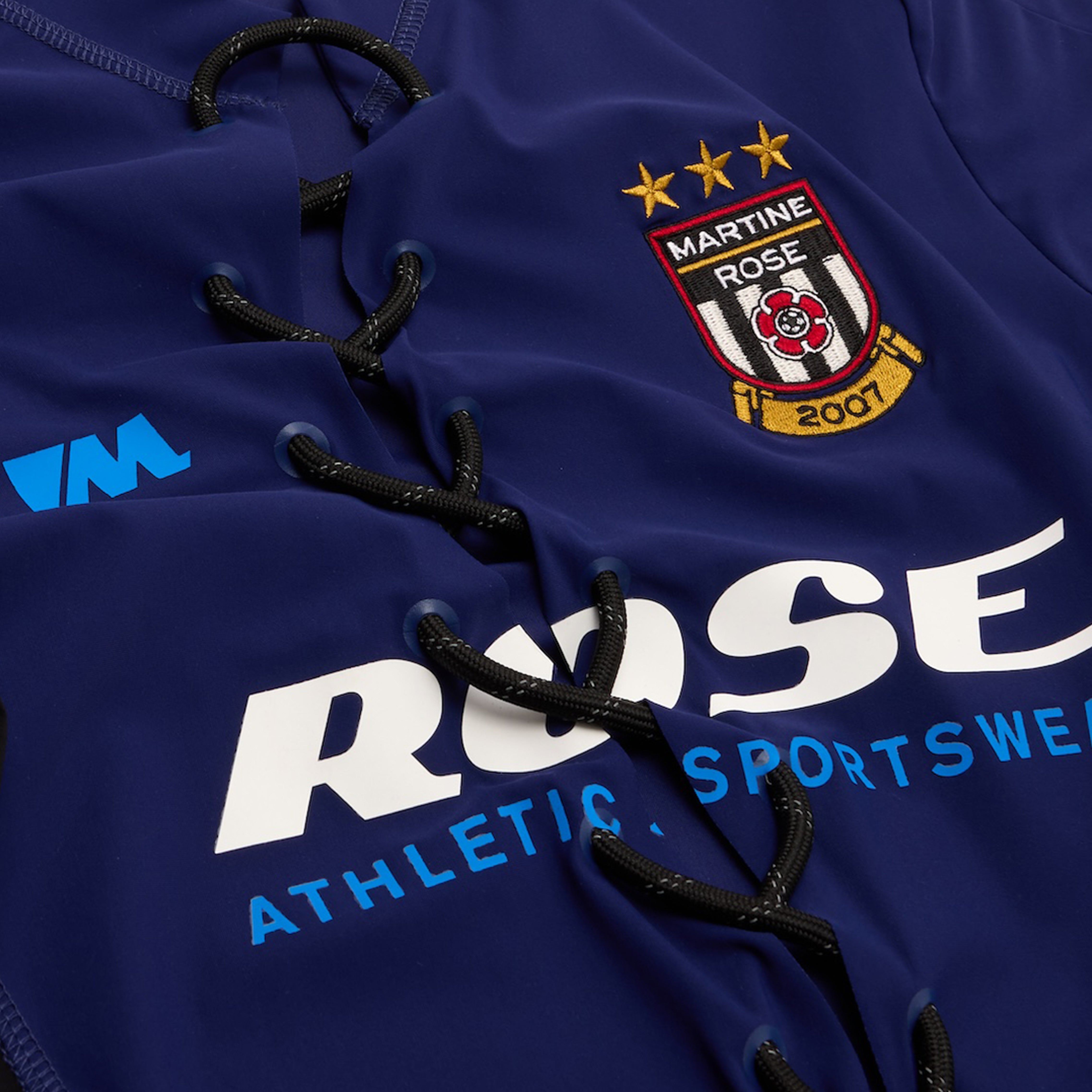 LACE UP FOOTBALL TOP in BLUE | Martine Rose