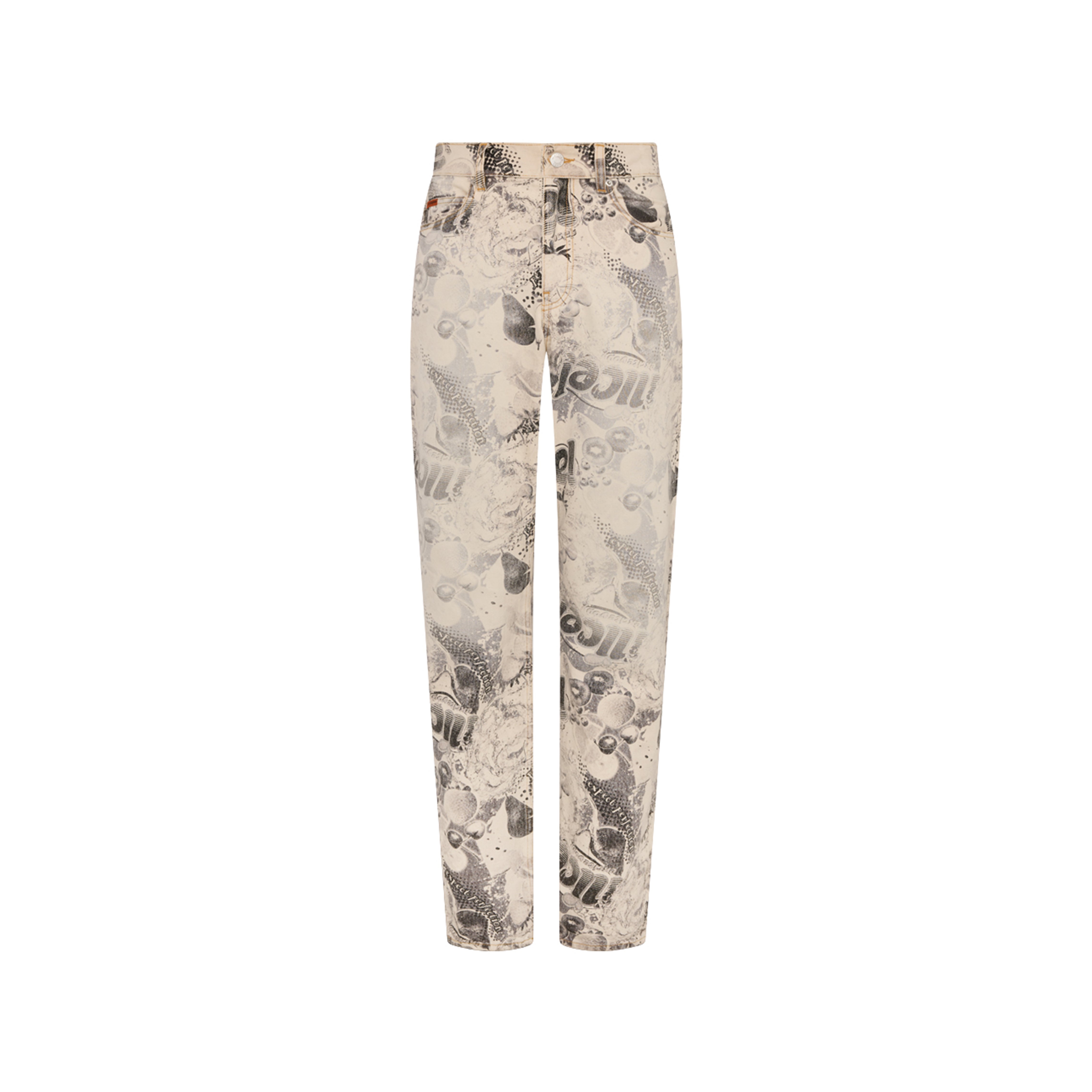 5 POCKET JEAN in BLACK & WHITE FRUITS - Denim | Martine Rose