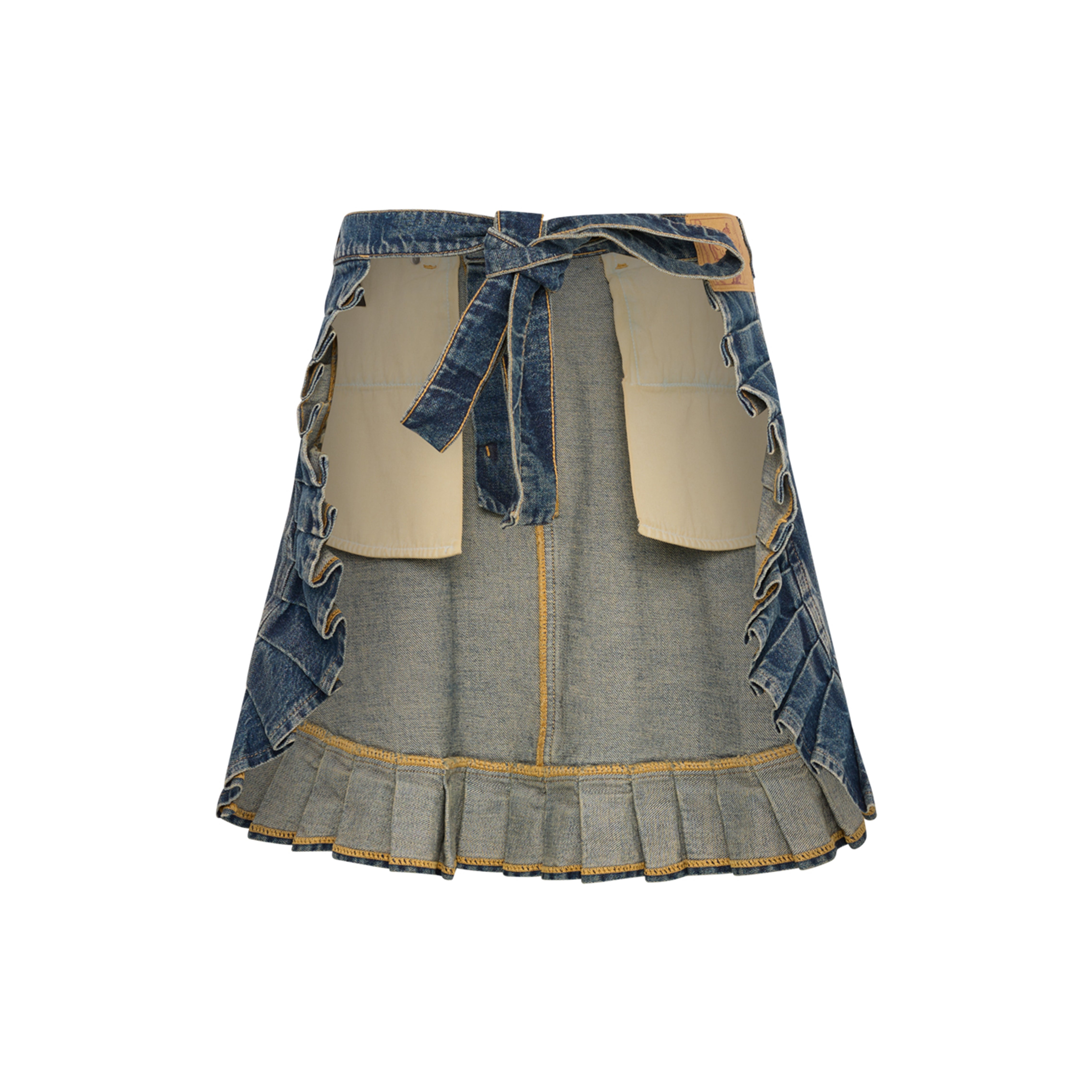 DENIM APRON SKIRT in BLUE TRUCKER WASH | Martine Rose