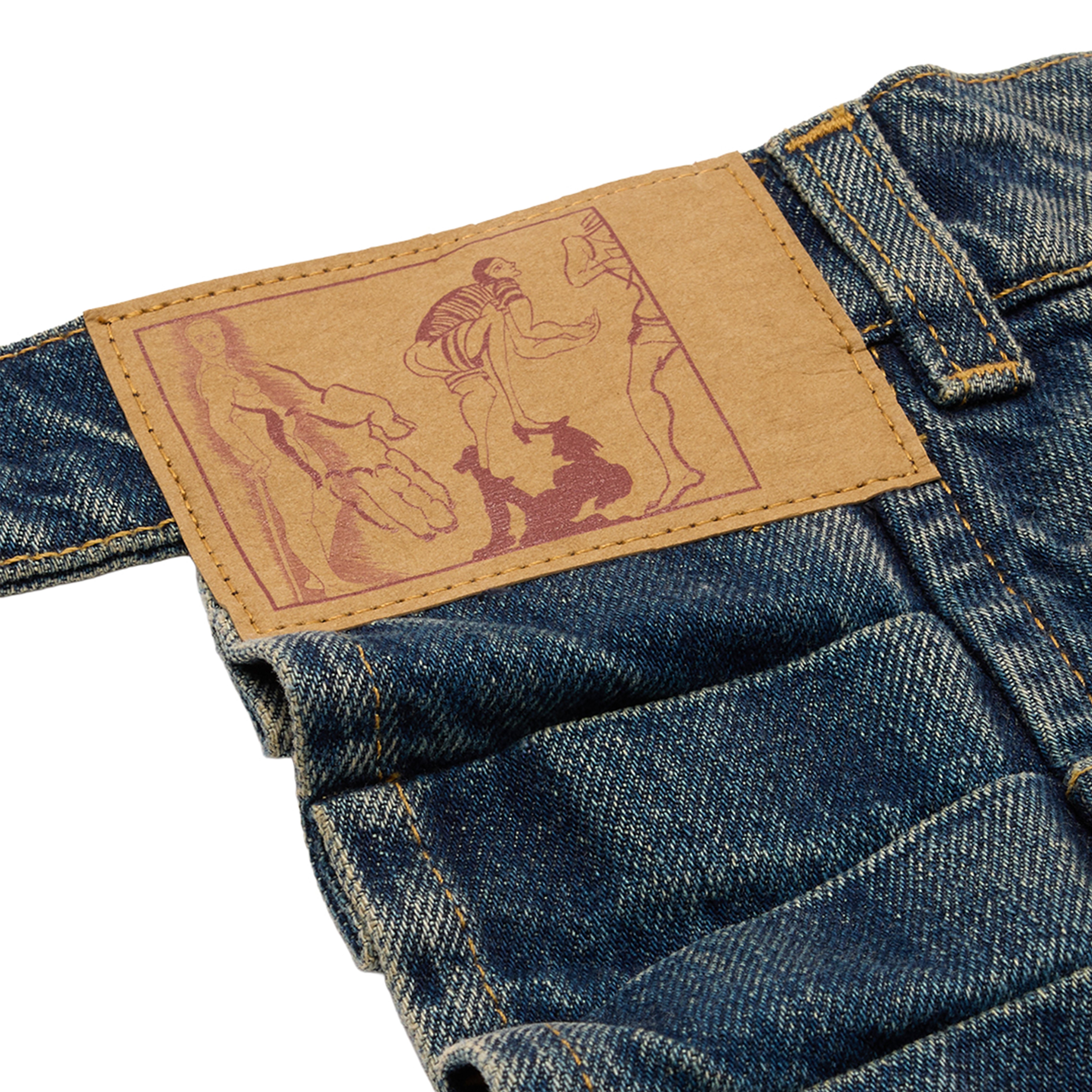 DENIM APRON SKIRT in BLUE TRUCKER WASH | Martine Rose