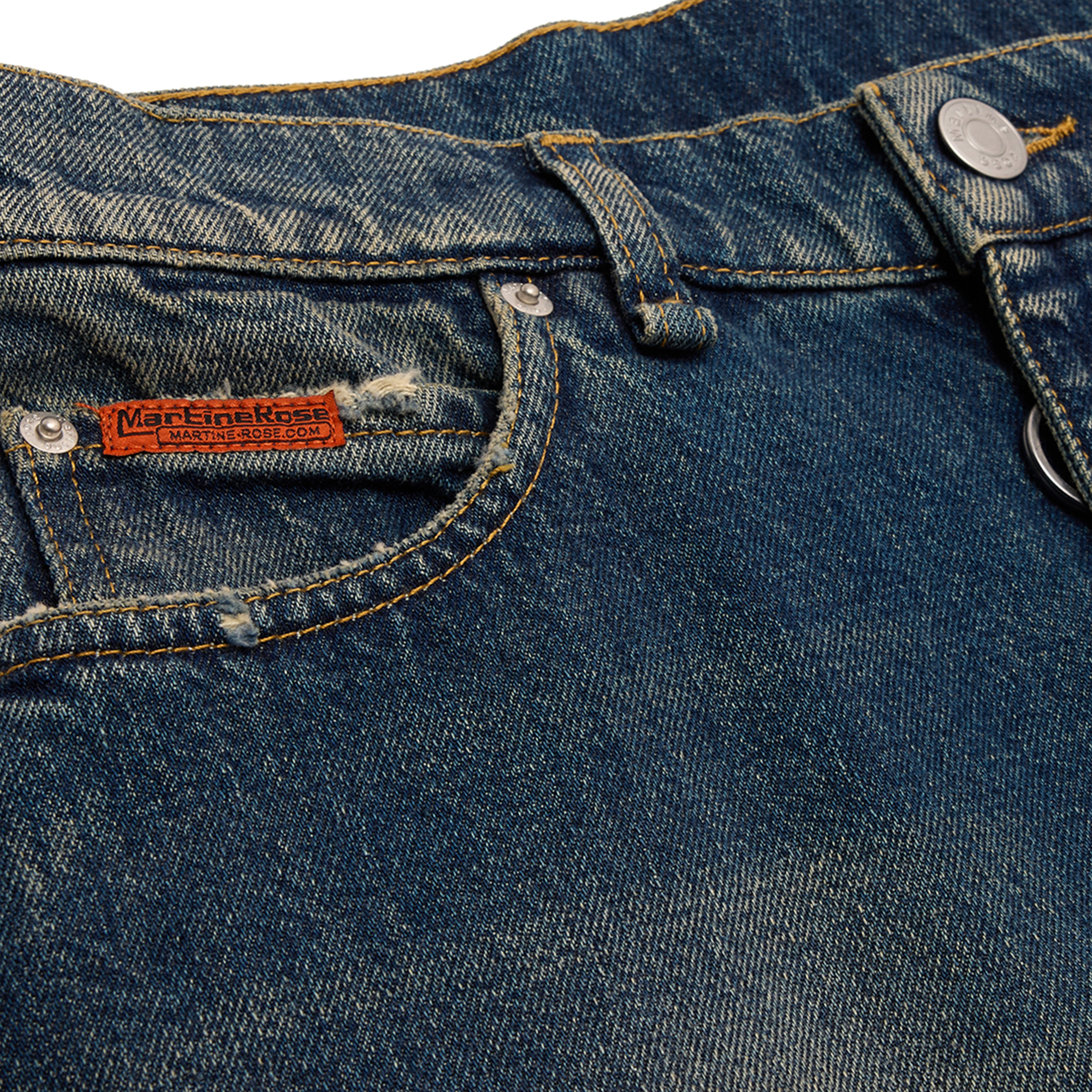 DENIM APRON SKIRT in BLUE TRUCKER WASH | Martine Rose