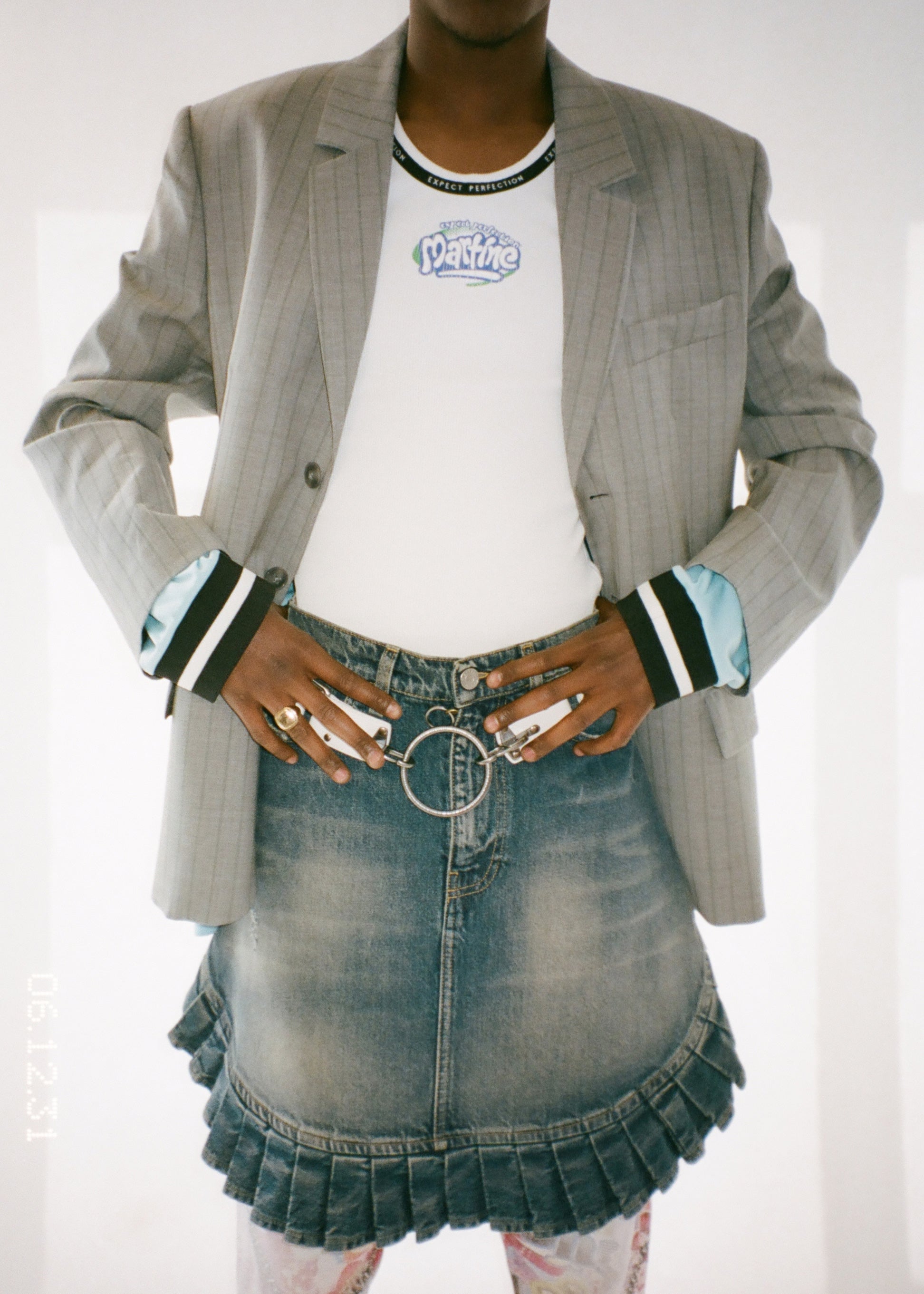 DENIM APRON SKIRT in BLUE TRUCKER WASH - Accessories | Martine Rose