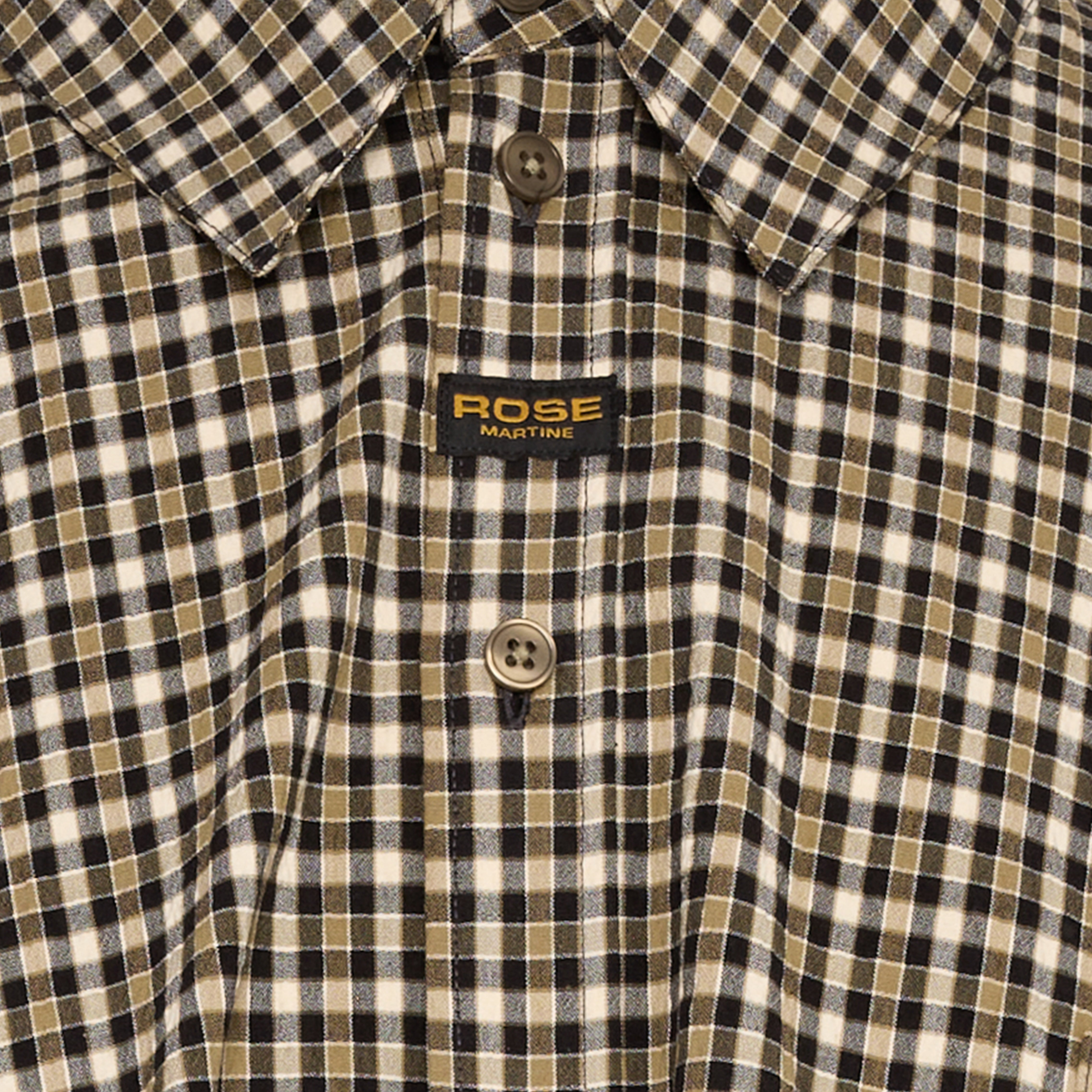BOXY S/S WRAP SHIRT in BLACK & GREEN CHECK | Martine Rose