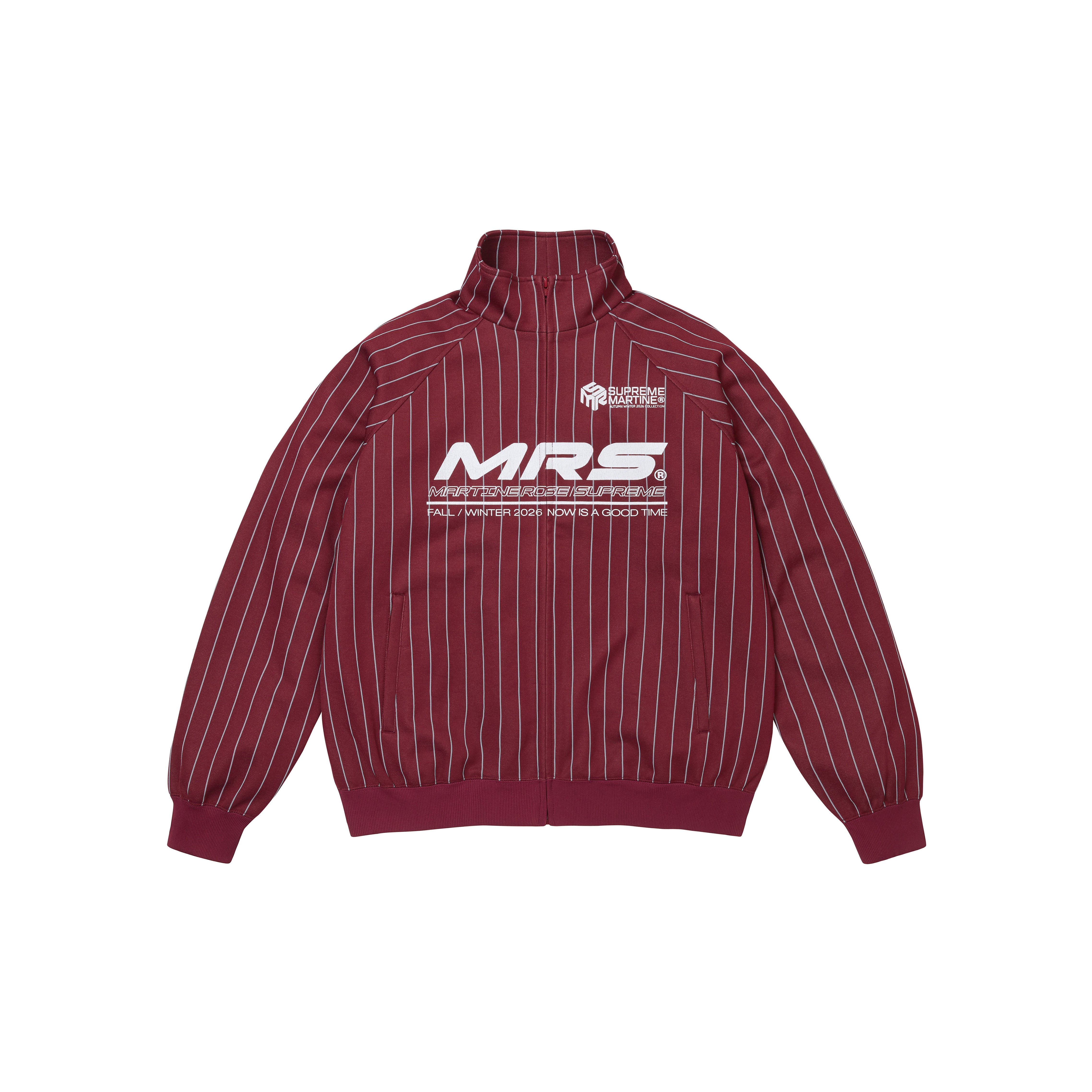 PREORDER SUPREME®/MARTINE ROSE® TRACK JACKET in BURGUNDY | Martine Rose