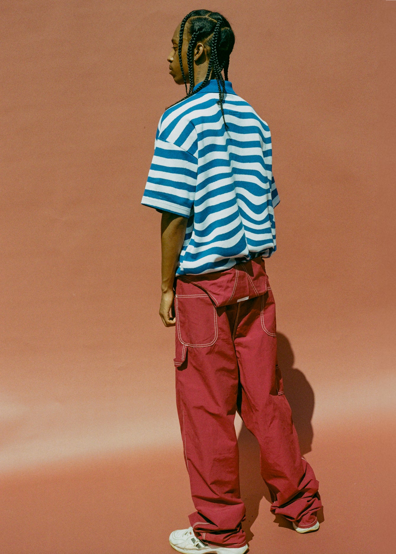 EGO S/S POLO SHIRT in BLUE STRIPE - Products | Martine Rose