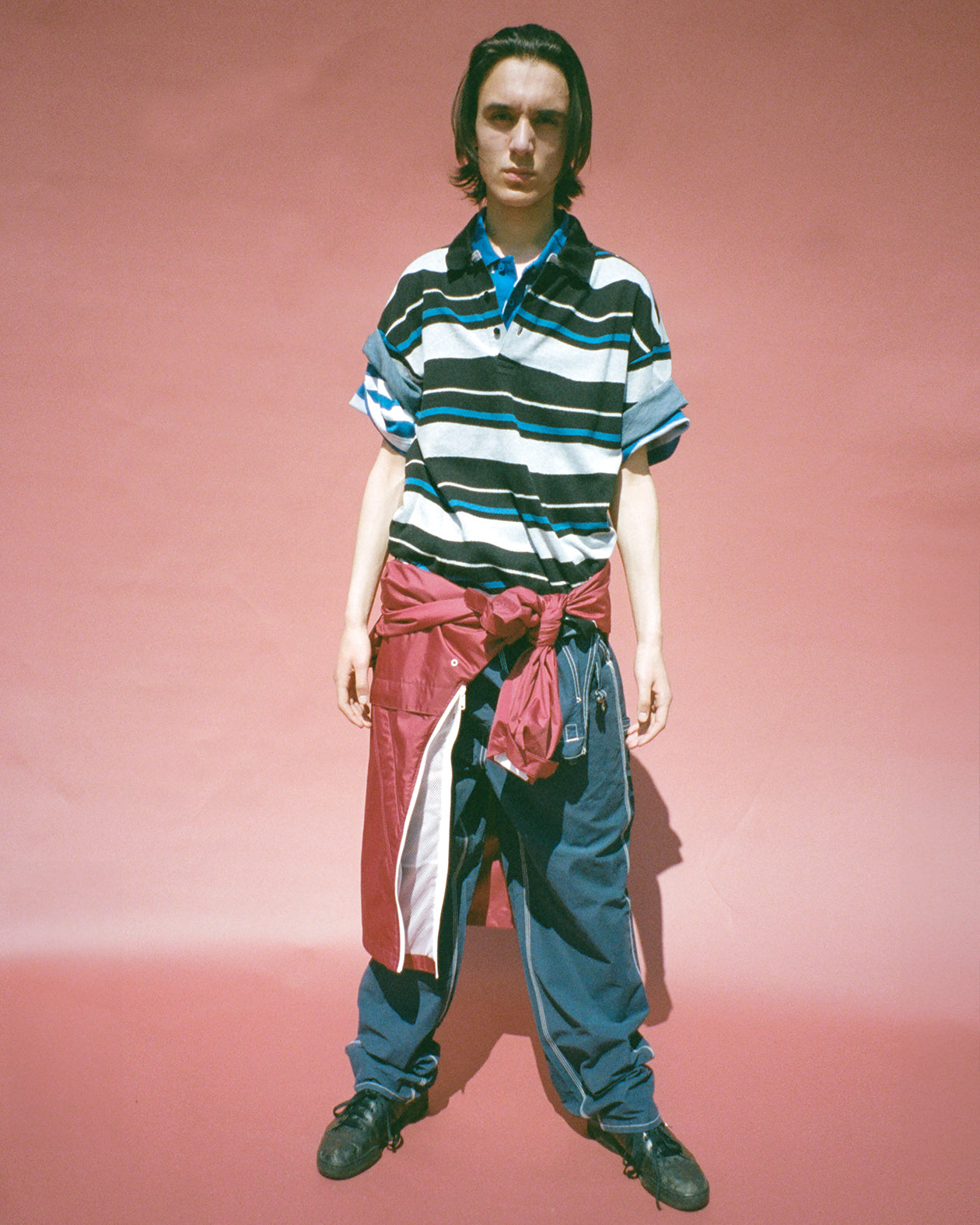 EGO S/S POLO SHIRT in GREY & BLACK STRIPE - New arrivals | Martine Rose