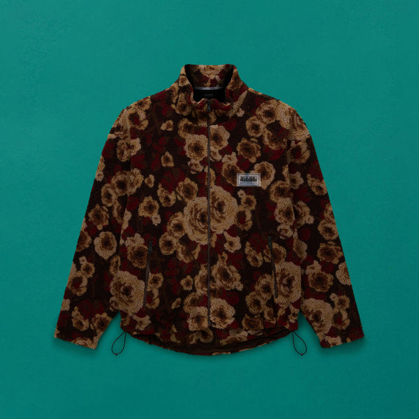 Martine Rose for Napapijri Emin jacquard full zip fleece in brown