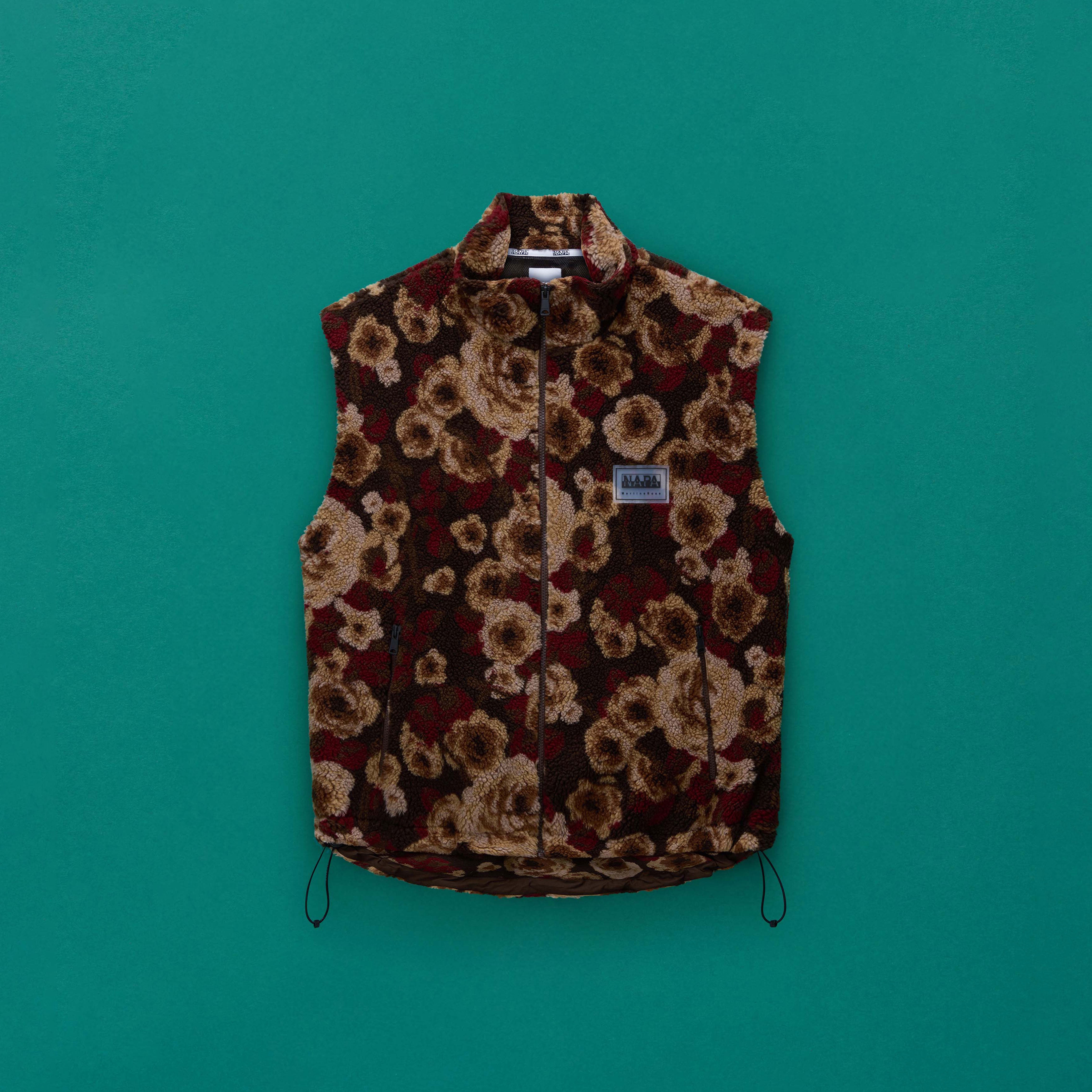 EMIN JACQUARD FLEECE VEST in BROWN FLORAL - Outerwear | Martine Rose