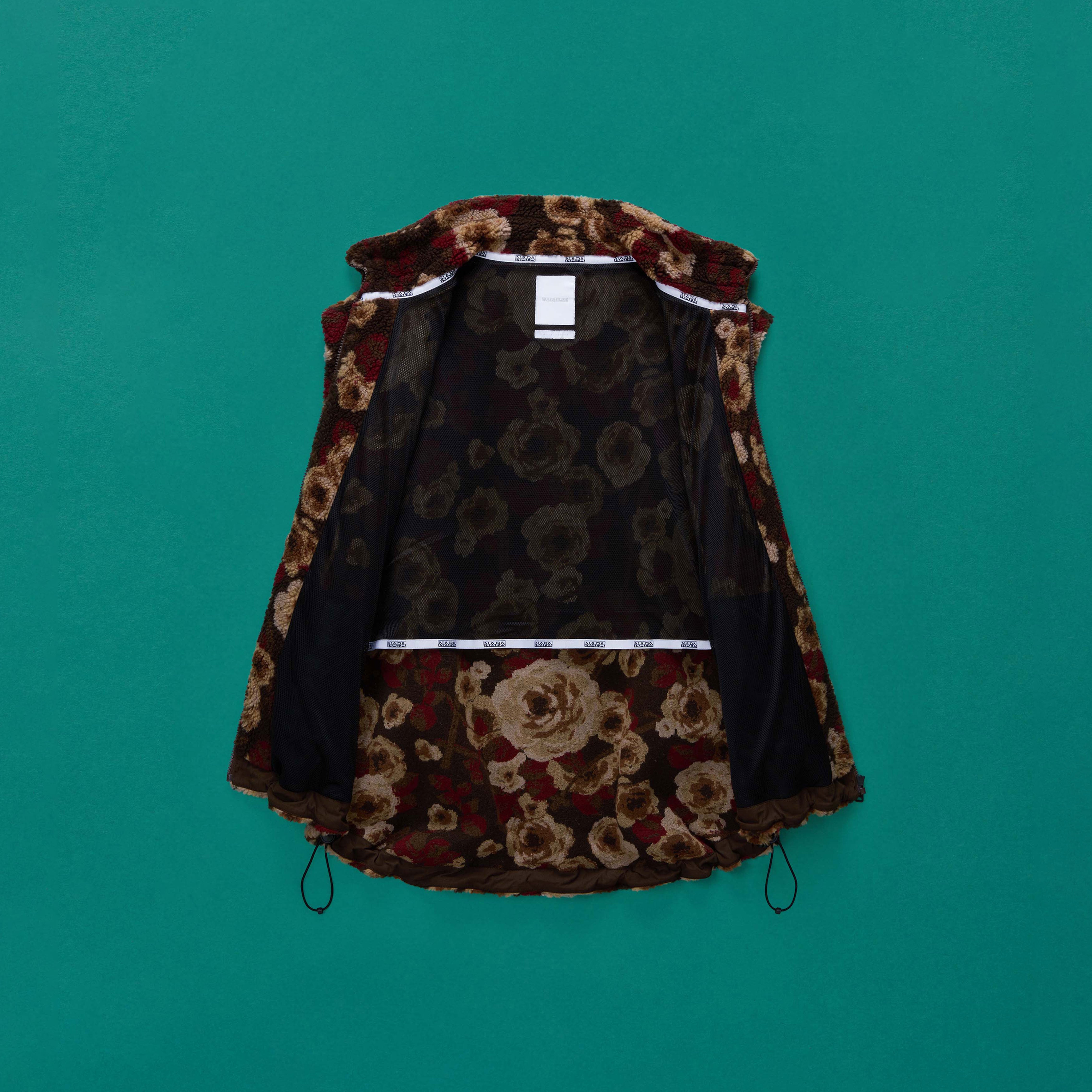 EMIN JACQUARD FLEECE VEST in BROWN FLORAL | Martine Rose