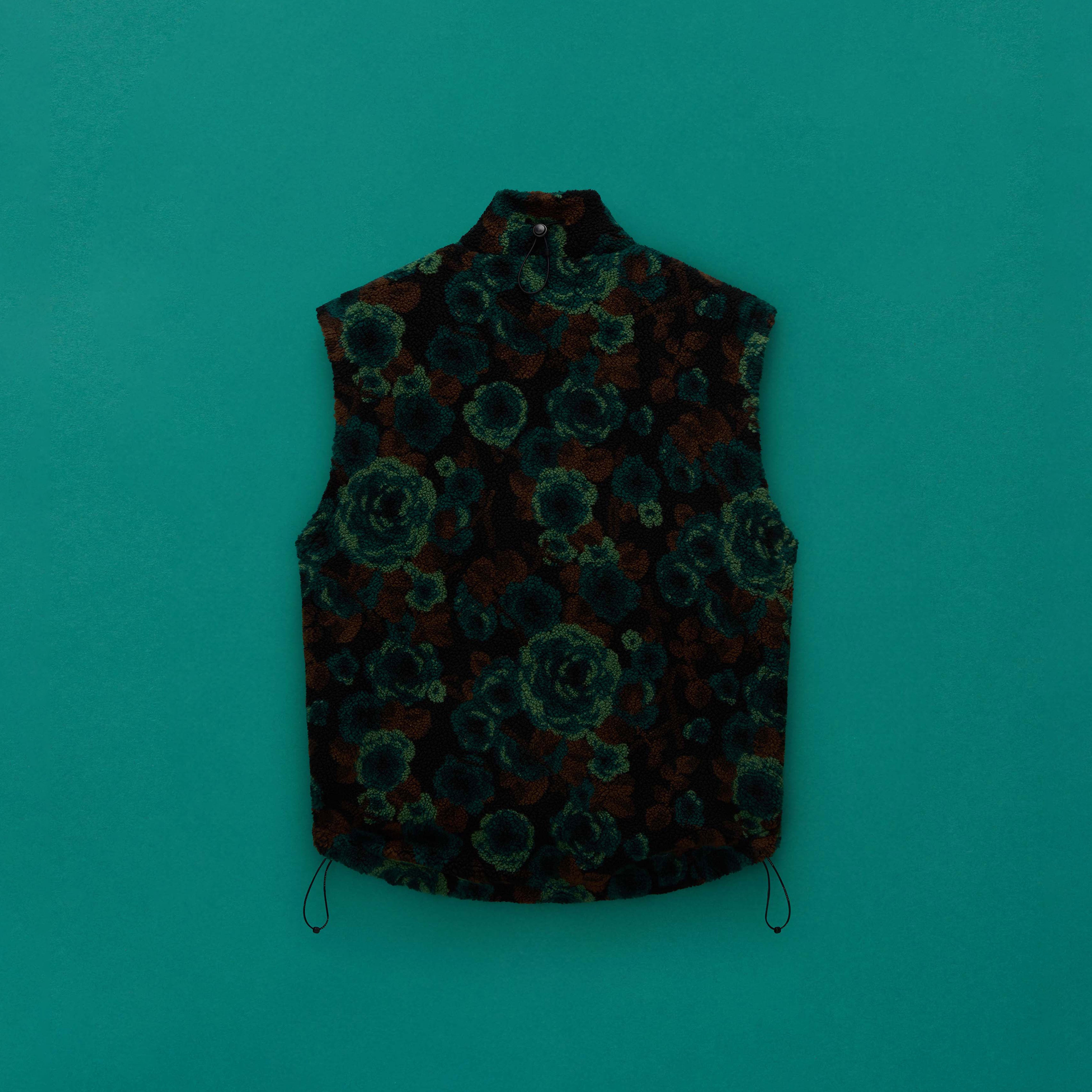 EMIN JACQUARD FLEECE VEST in TEAL FLORAL | Martine Rose