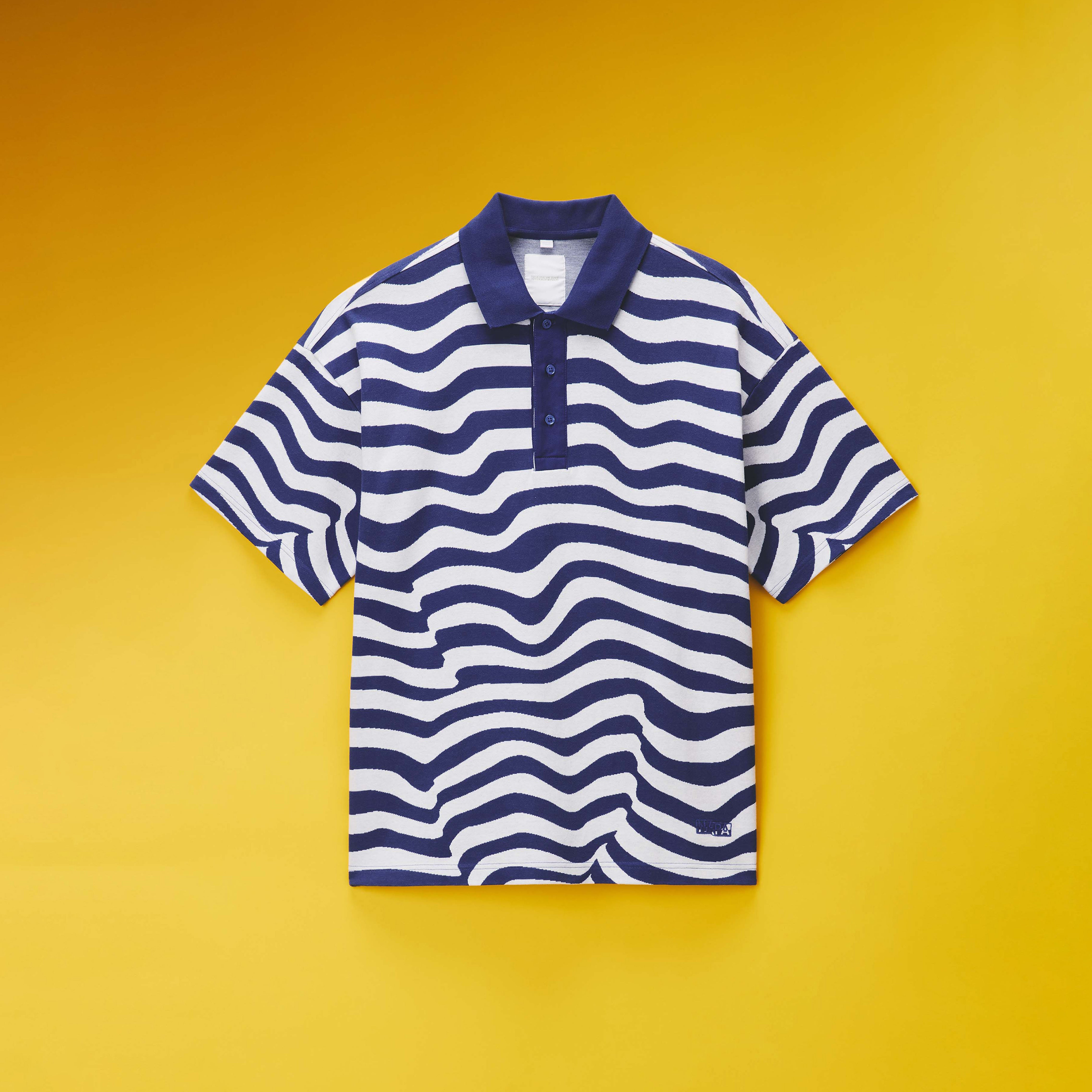 EGO S/S POLO SHIRT in BLUE STRIPE | Martine Rose