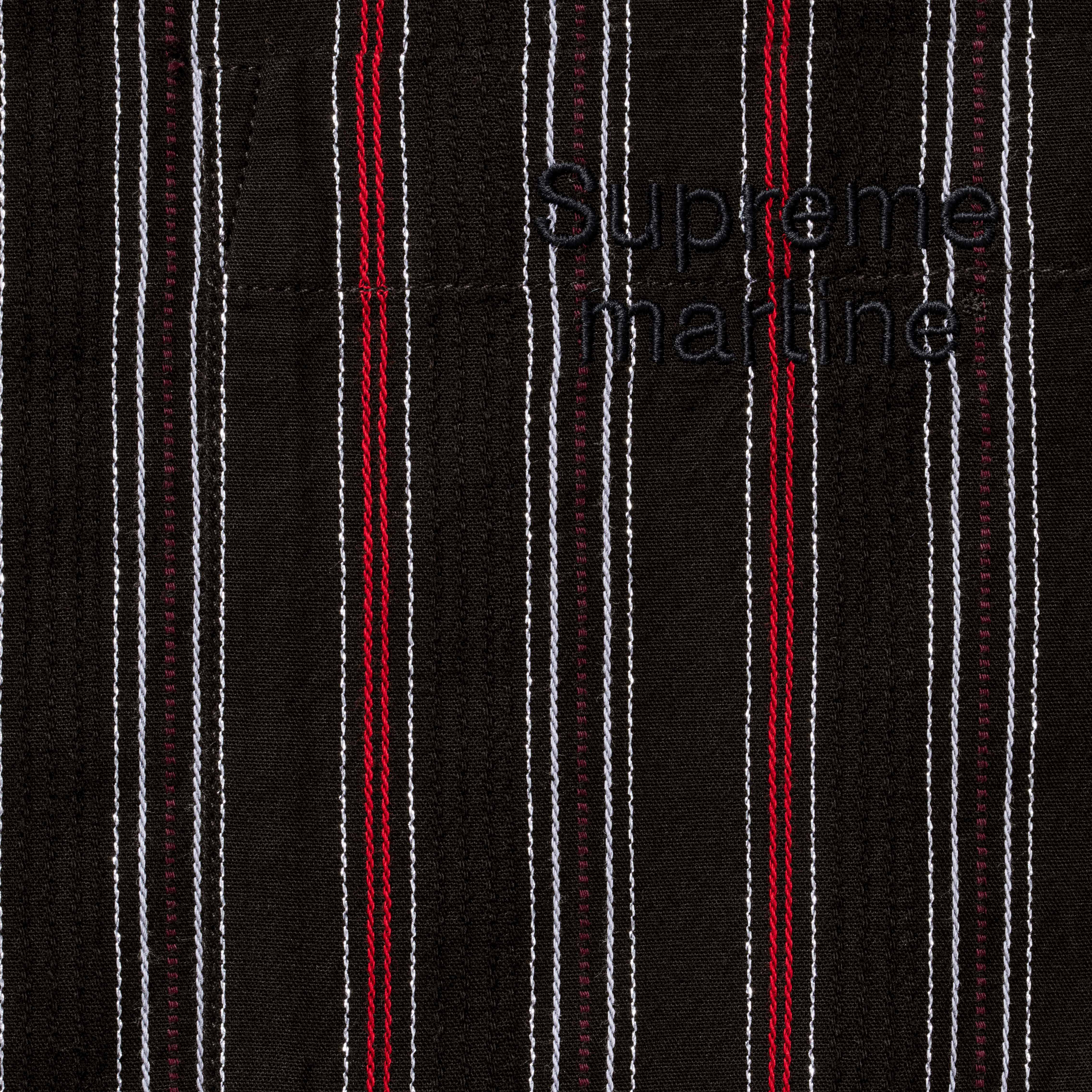 SUPREME®/MARTINE ROSE® METALLIC STRIPE SHIRT in BLACK | Martine Rose