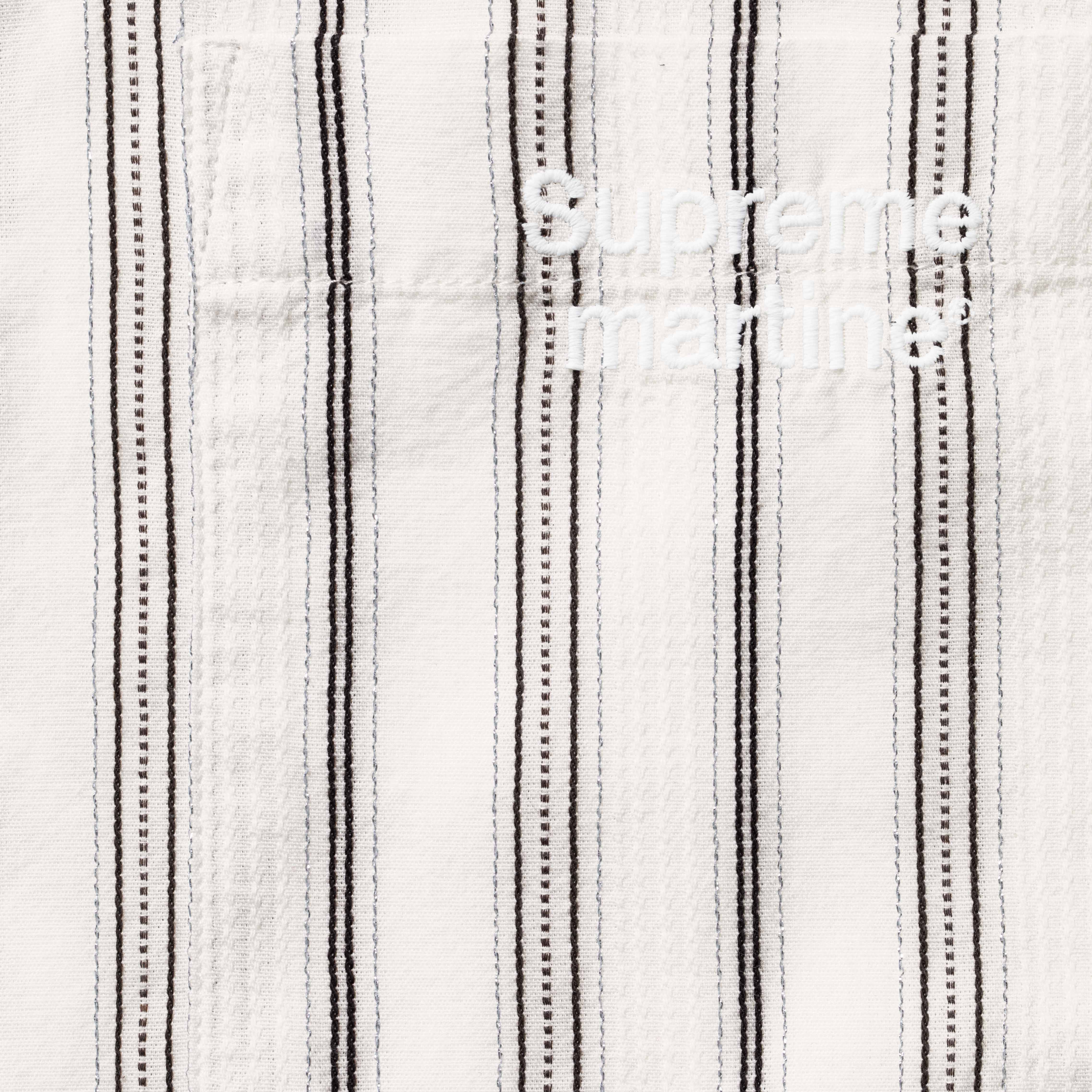 SUPREME®/MARTINE ROSE® METALLIC STRIPE SHIRT in WHITE | Martine Rose