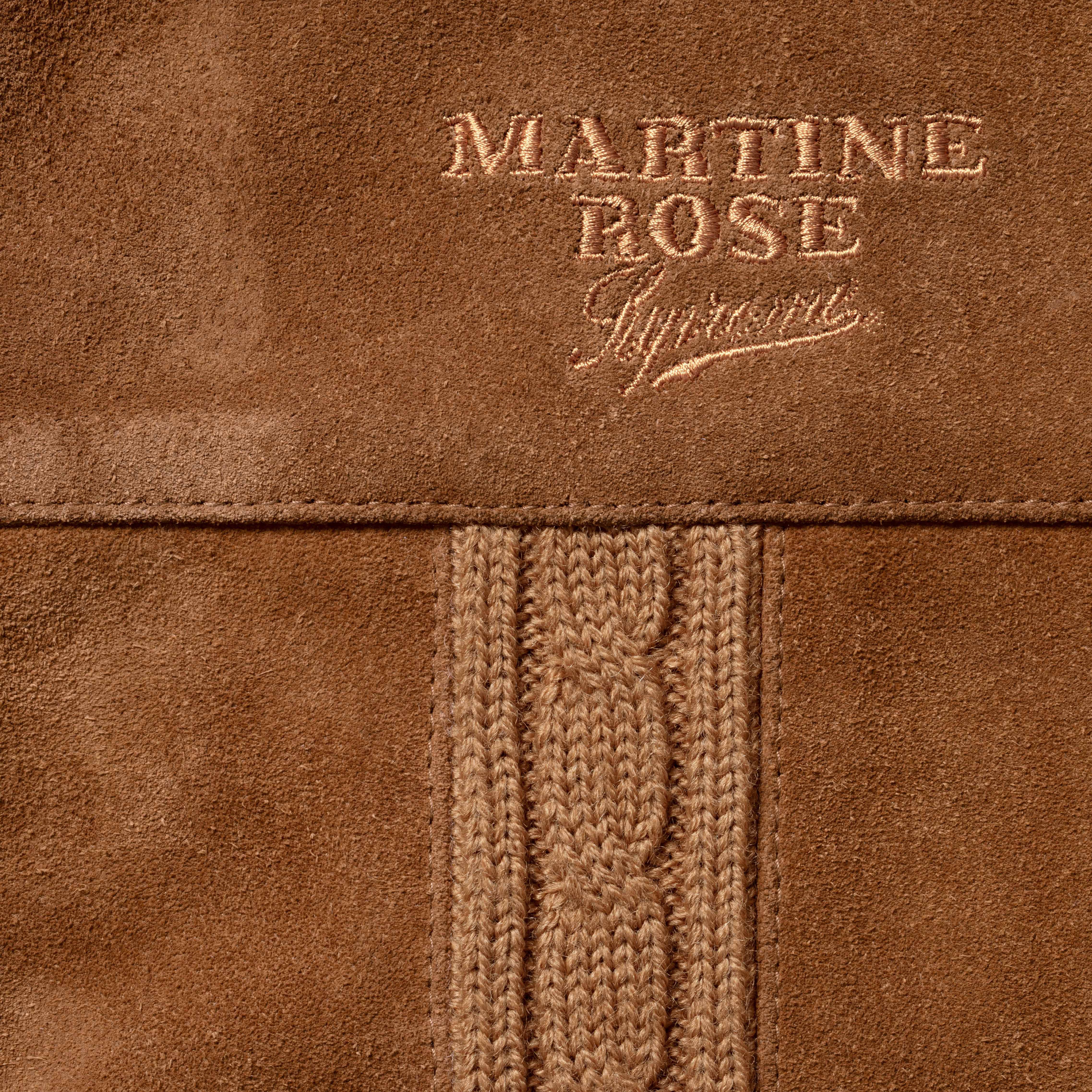SUPREME®/MARTINE ROSE® SUEDE ZIP UP CARDIGAN in TAN | Martine Rose