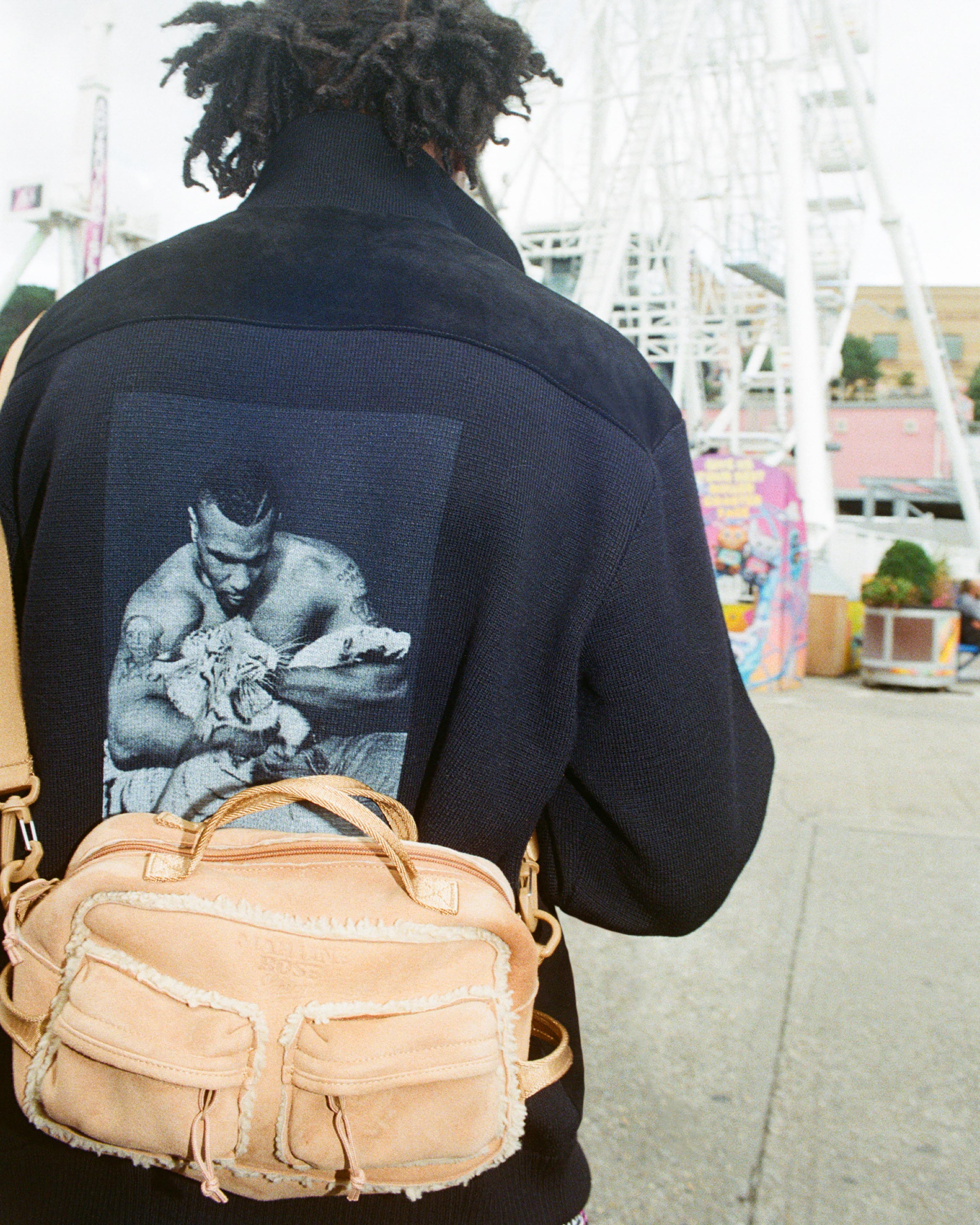 SUPREME®/MARTINE ROSE® SHEARLING MINI DUFFLE BAG in TAN | Martine Rose